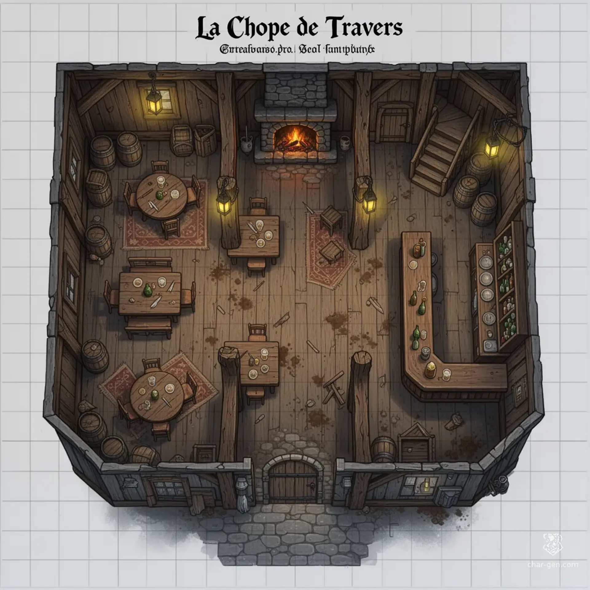 La Chope de Travers - AI-generated fantasy Tavern