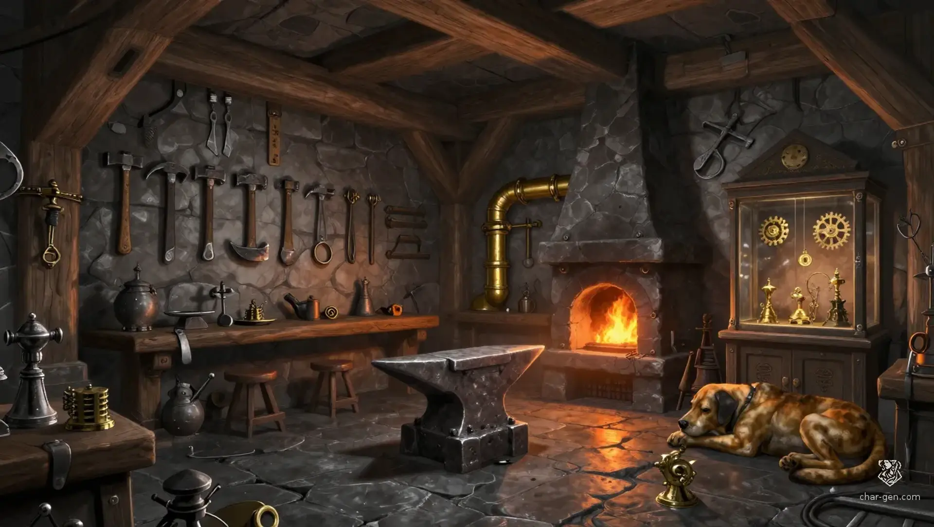 Torin's Ironworks - AI-generated fantasy Building