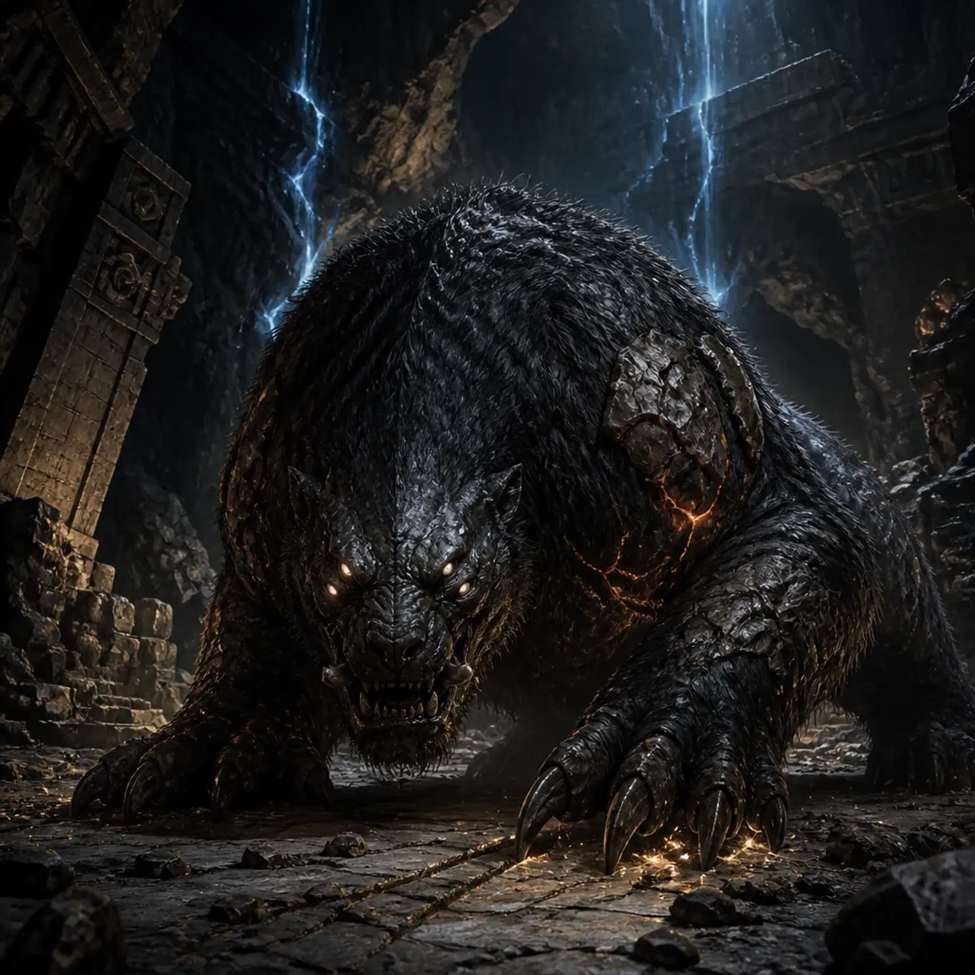 Blackfur Stalker - AI-generated fantasy Monster