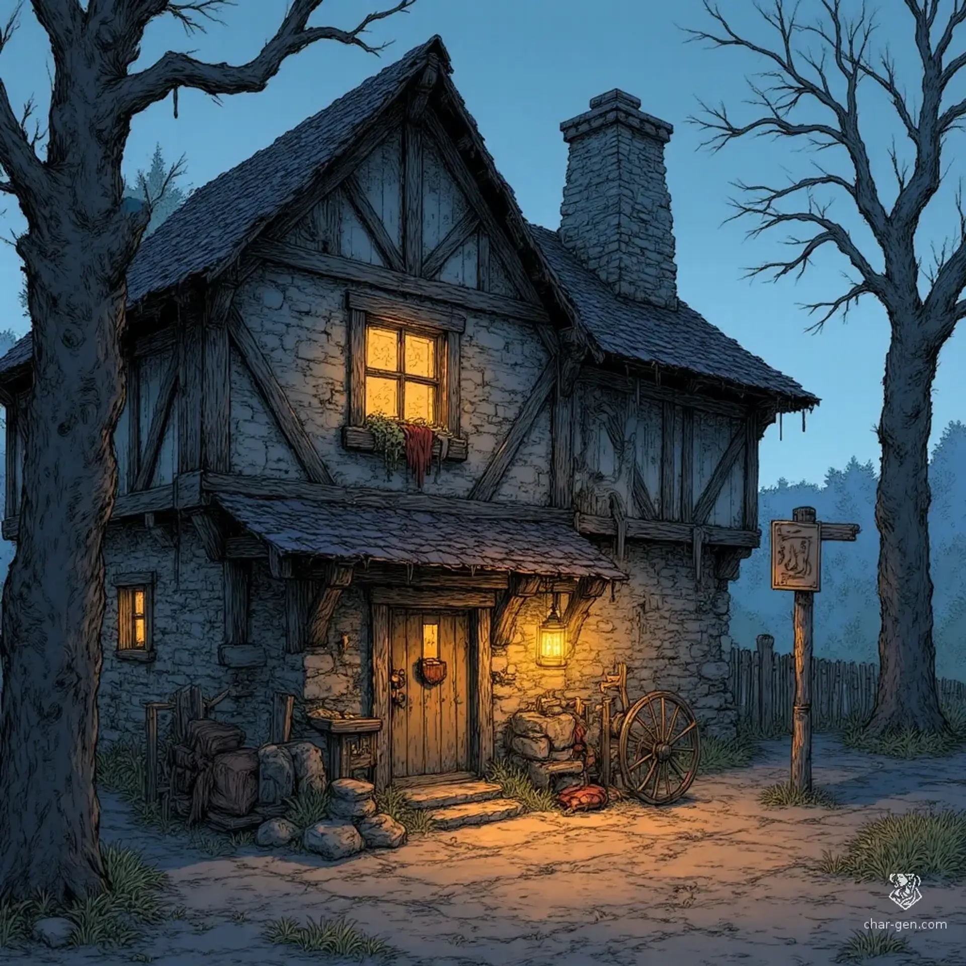 The Wayfarer's Hearth - AI-generated fantasy Tavern