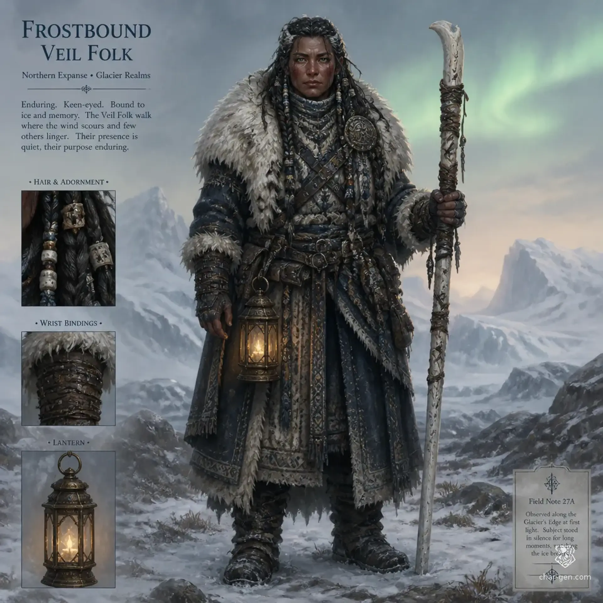 Frostbound Veil Folk - AI-generated fantasy Species