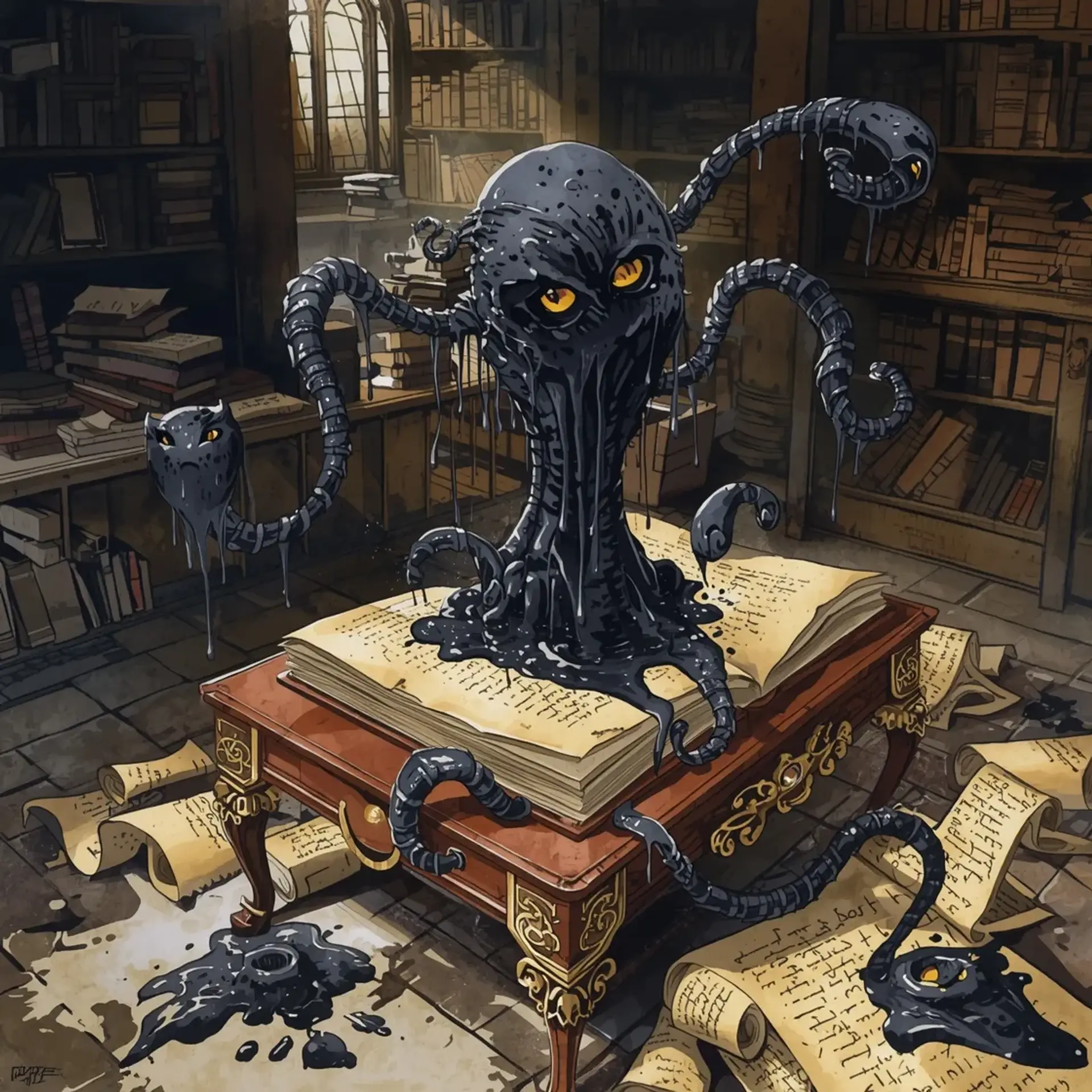 Script-Siphoner Mimic - AI-generated fantasy Monster