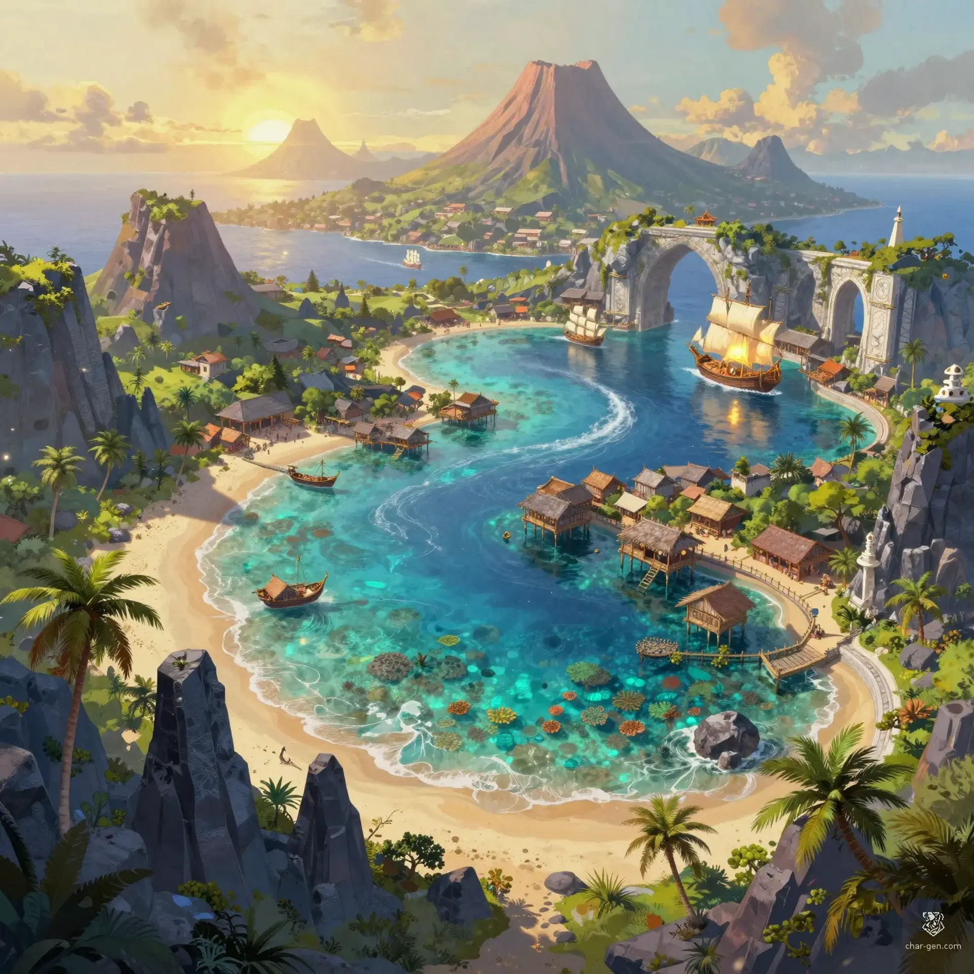 The Azure Cays - AI-generated fantasy Region