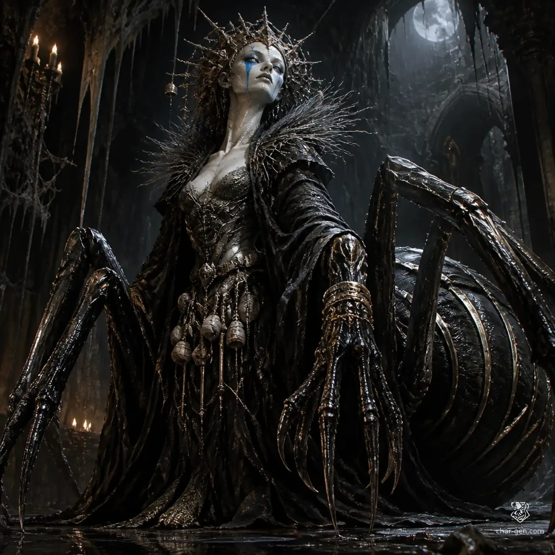 Brood-Matron Vessra of Blackvale Webhold - AI-generated fantasy NPC