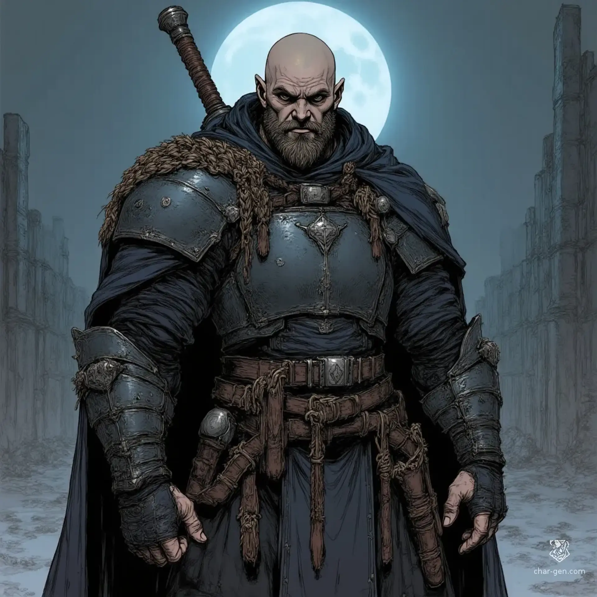 Konrad Valach, the Nightbroken Marshal - AI-generated fantasy NPC