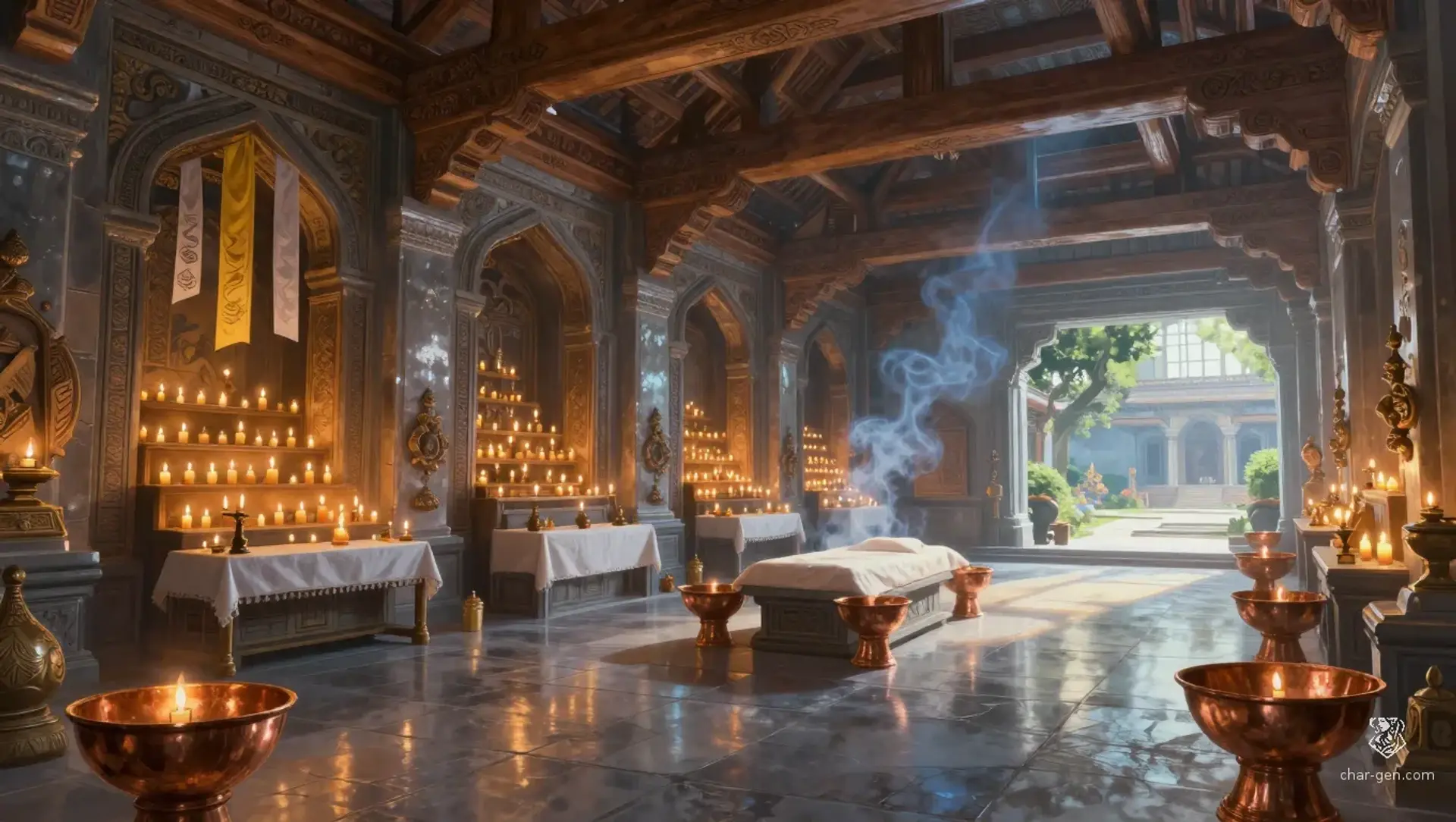 The Silver Basin - AI-generated fantasy Building