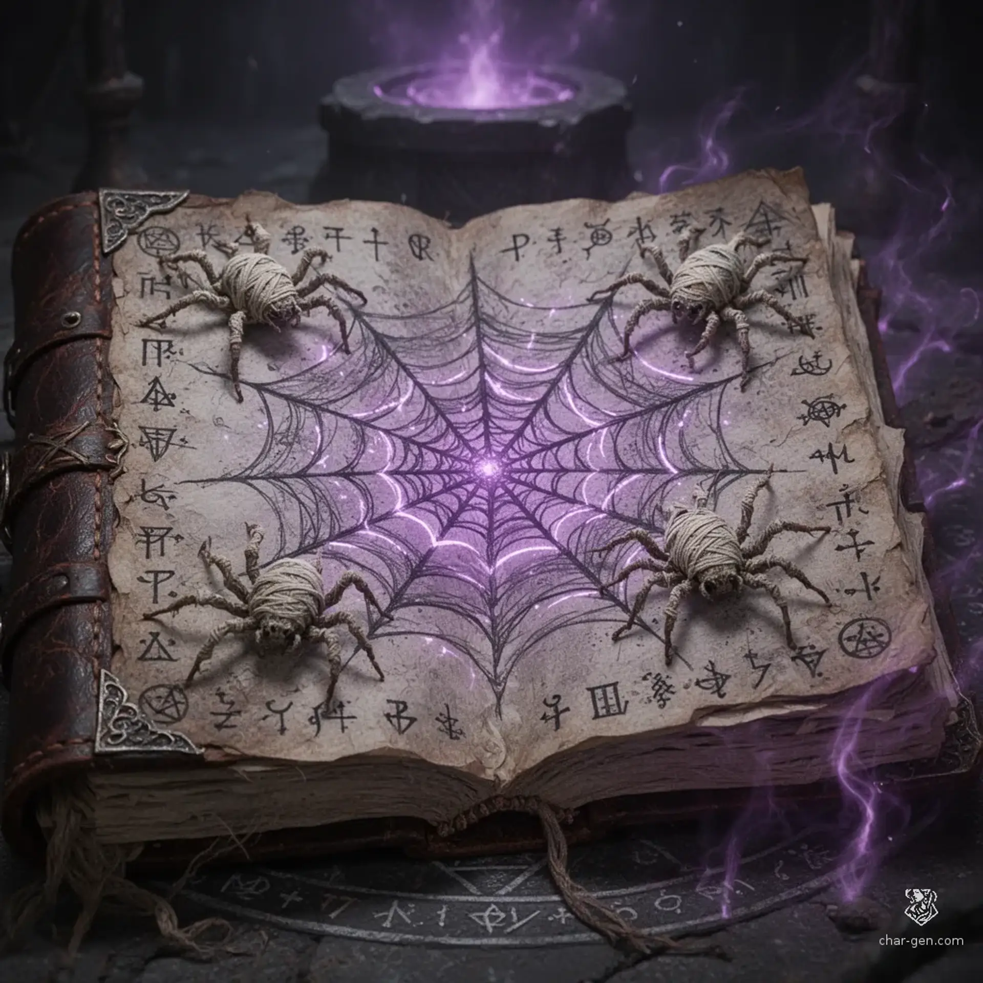 The Arachnid's Ledger - AI-generated fantasy Puzzle
