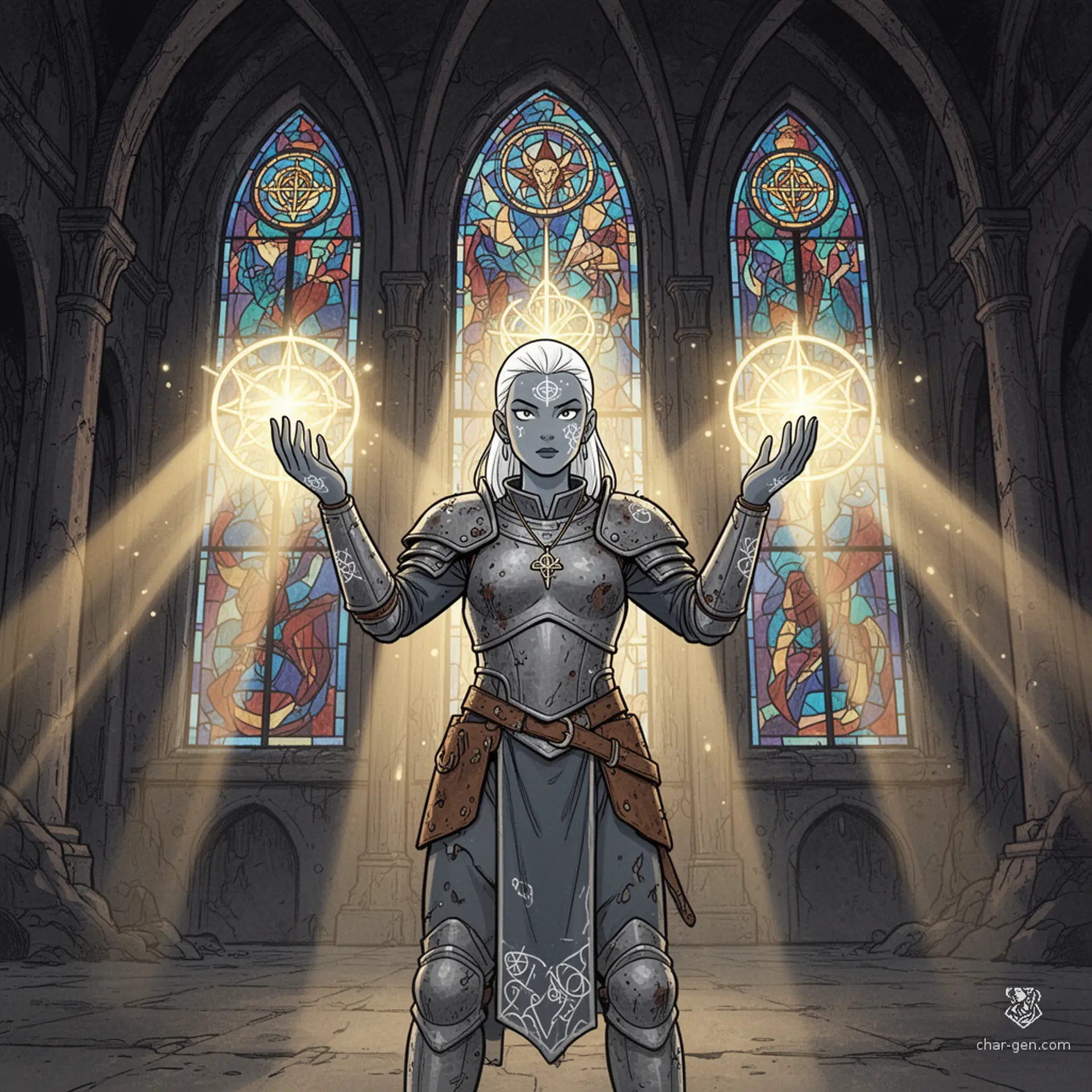 Sainted Panels of Power | Fantasy Art Competition | CharGen