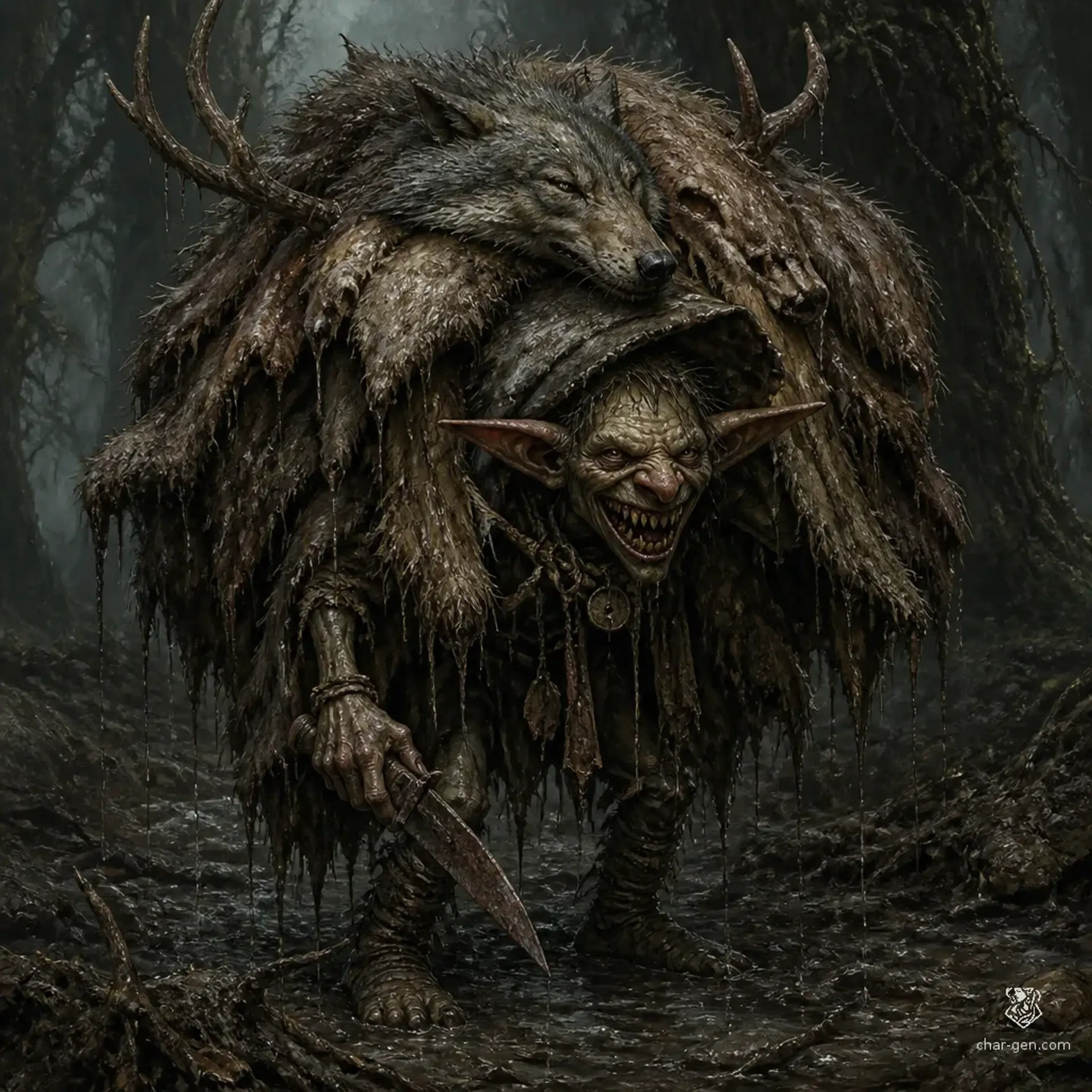 Yek, the Under-Hide Insulter - AI-generated fantasy Monster