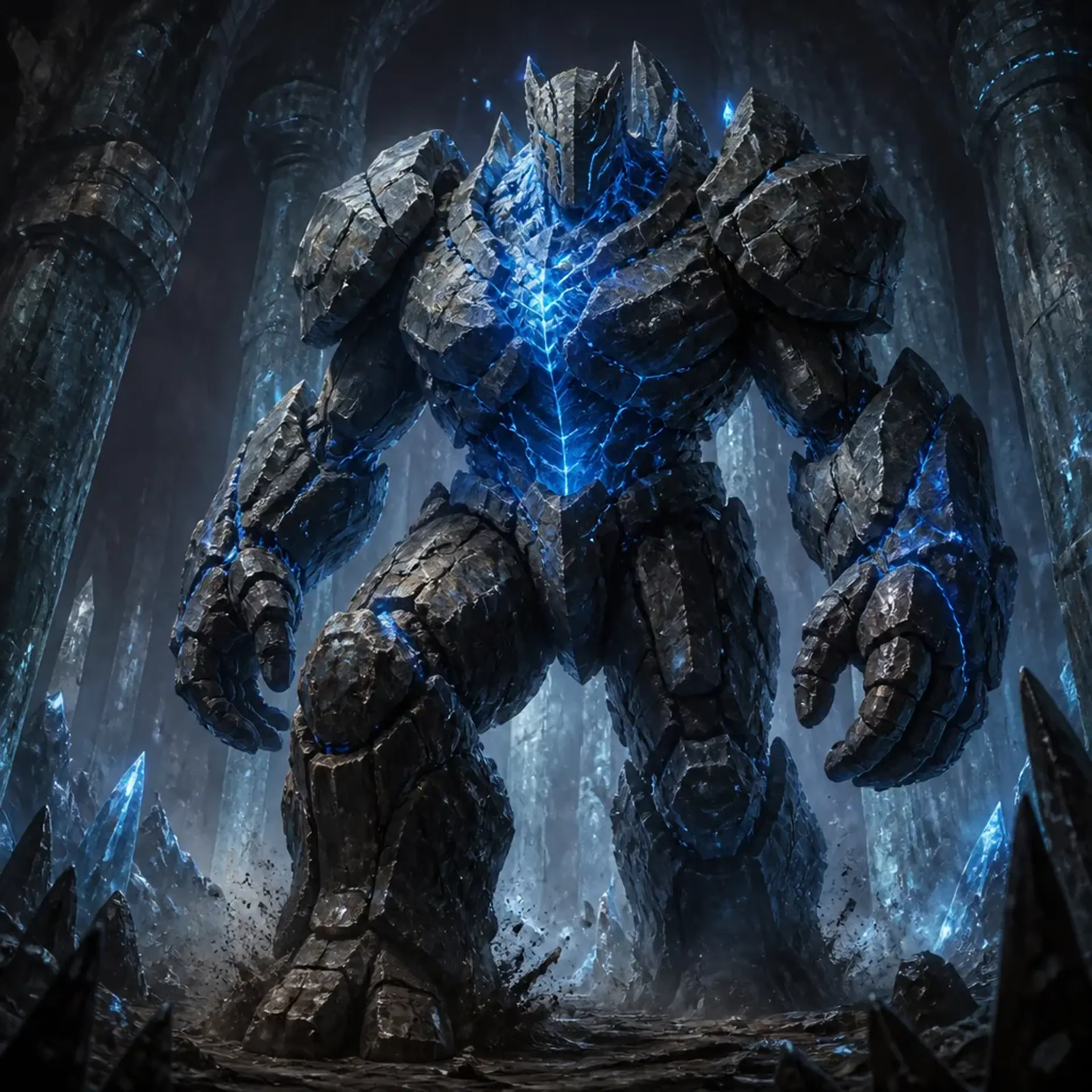 Shard-Infused Stone Warden - AI-generated fantasy Monster