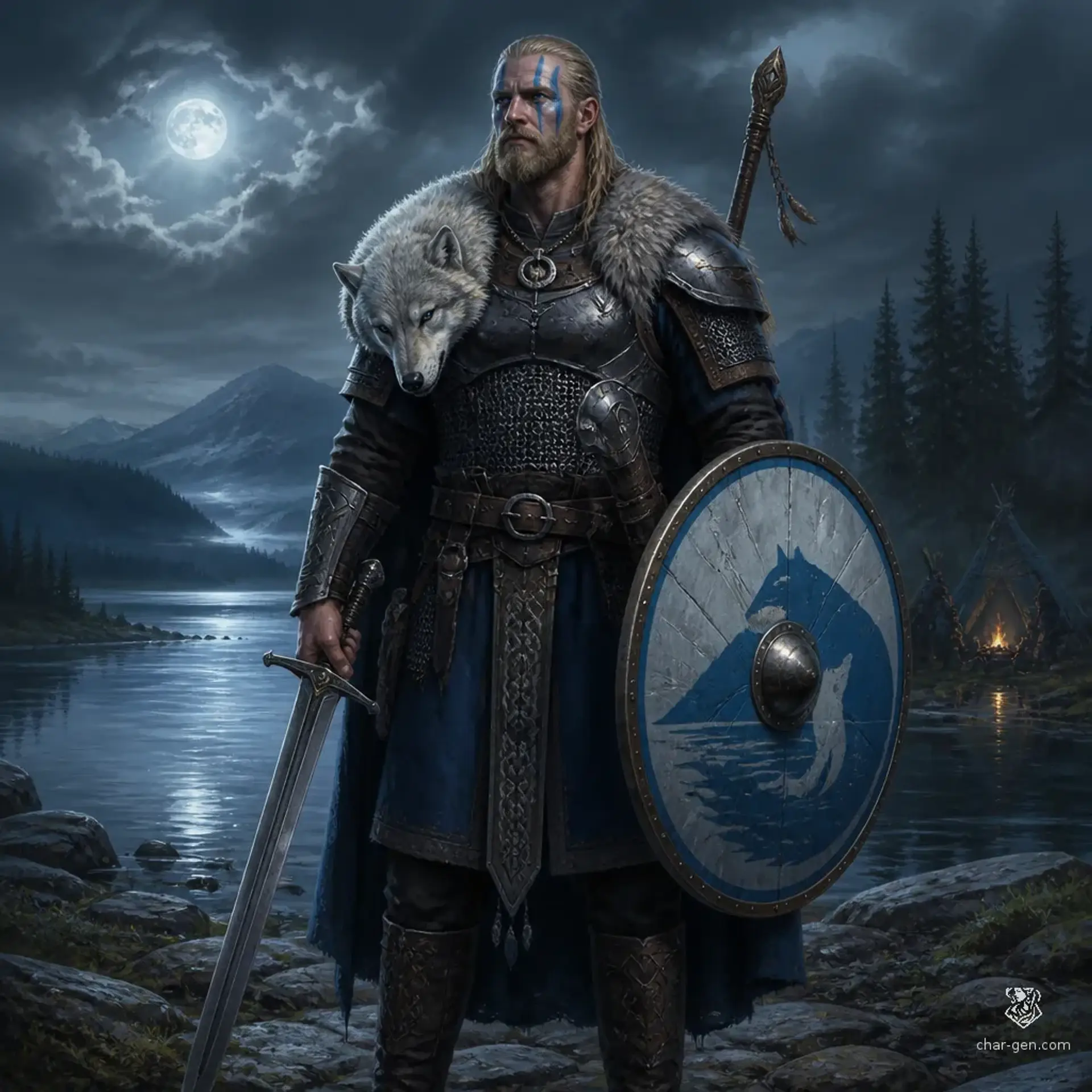 Kalvune of the Lake - AI-generated fantasy Character