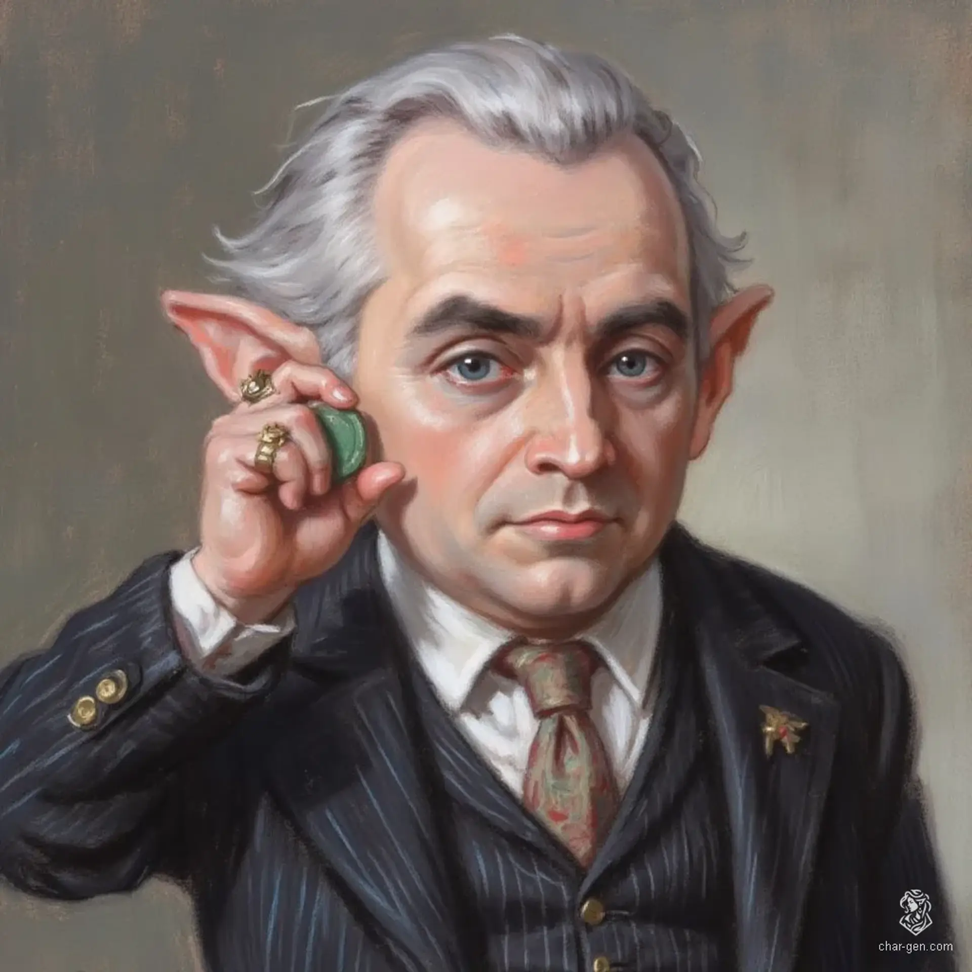 Vittorio Bronzethimble - AI-generated fantasy NPC