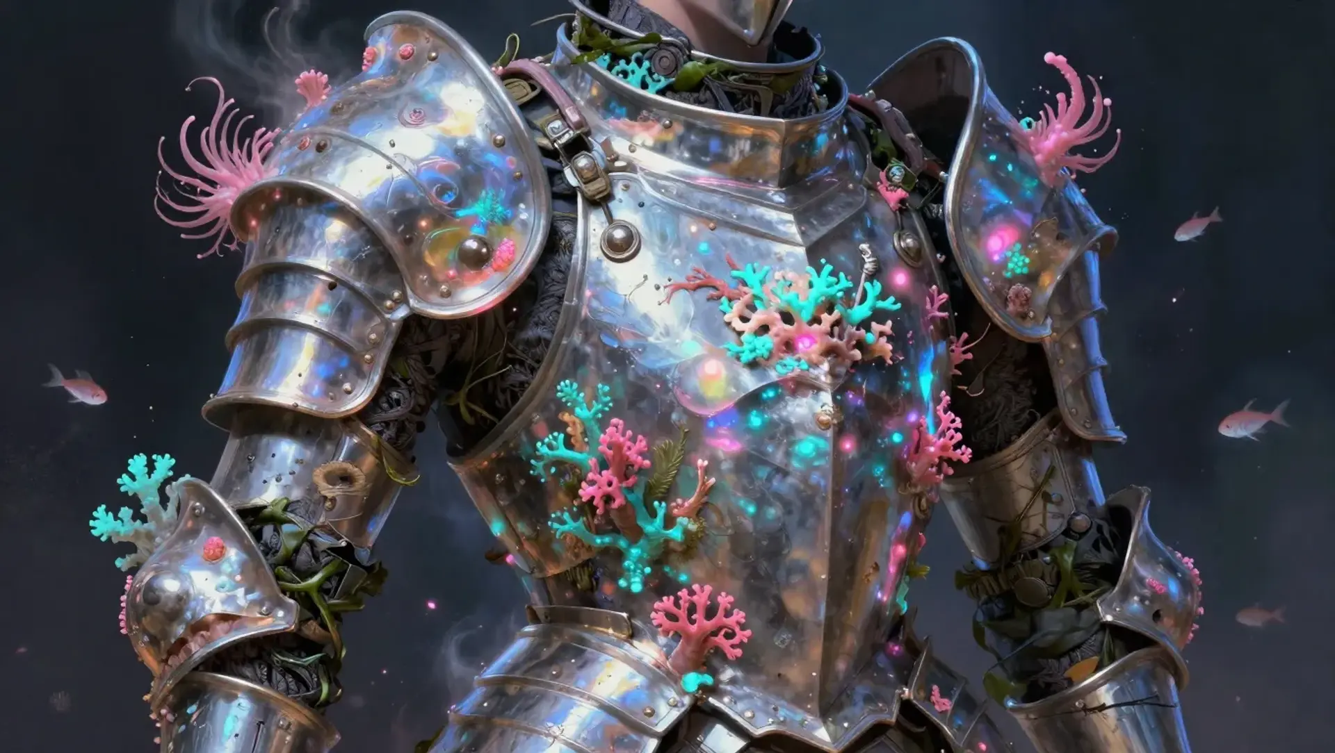 Panzer des schillernden Riffwächters - AI-generated fantasy Magic Item