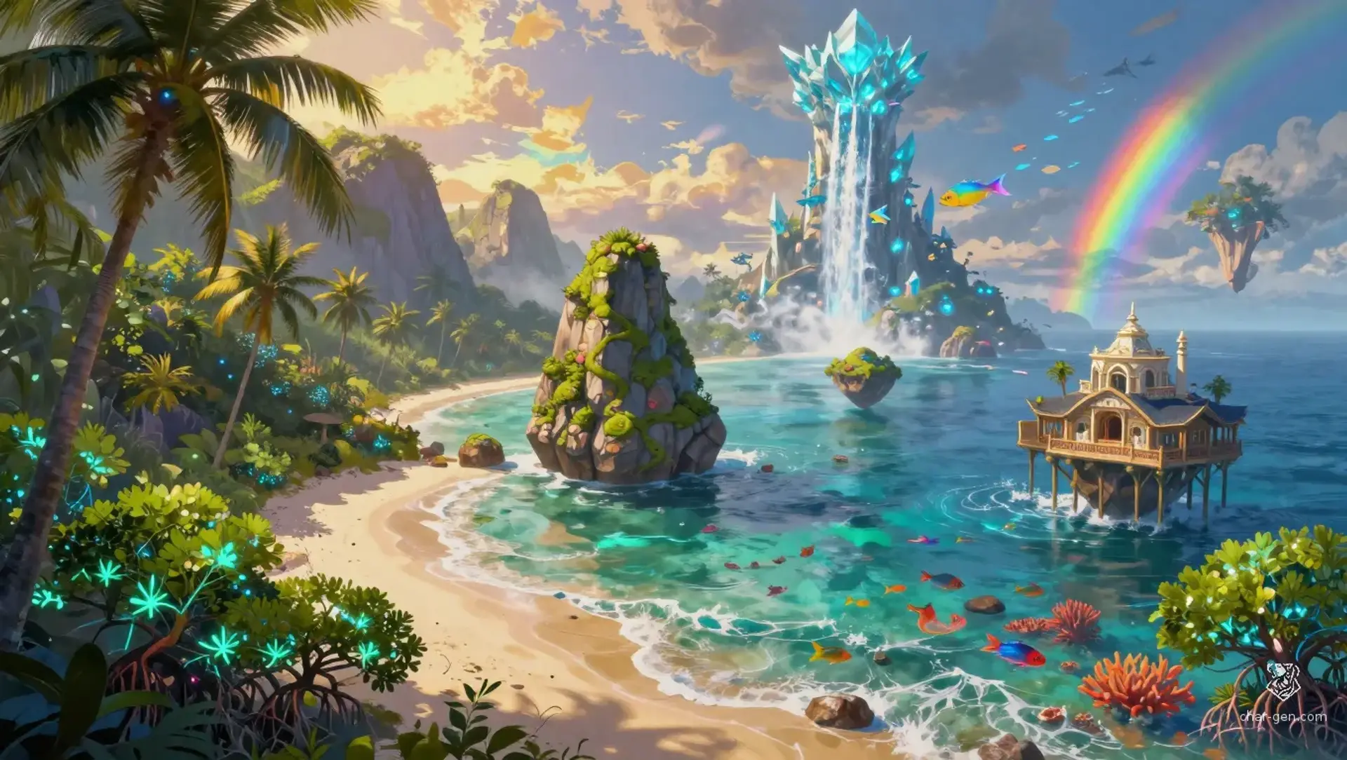 The Glimmering Strand - AI-generated fantasy Region