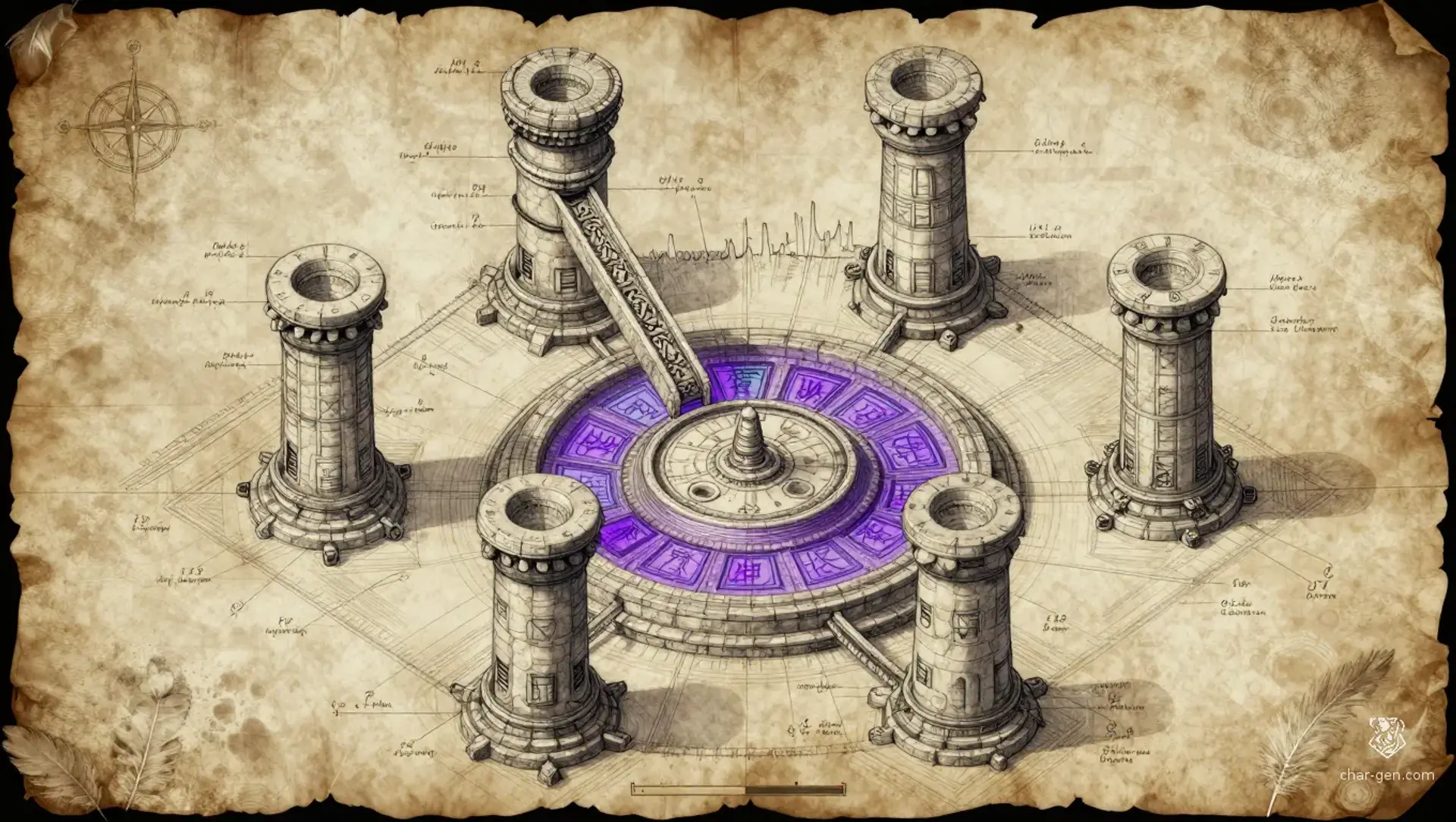 The Gnomon of the Dying Sun - AI-generated fantasy Puzzle