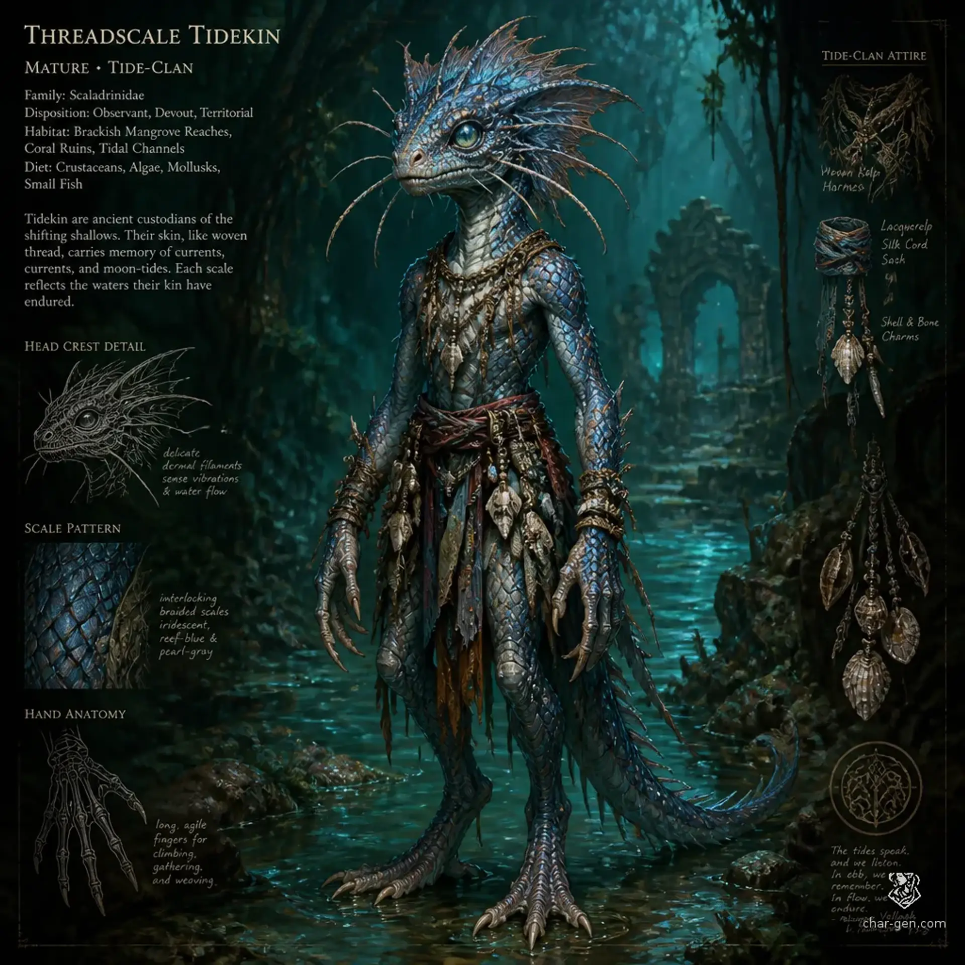 Threadscale Tidekin - AI-generated fantasy Species
