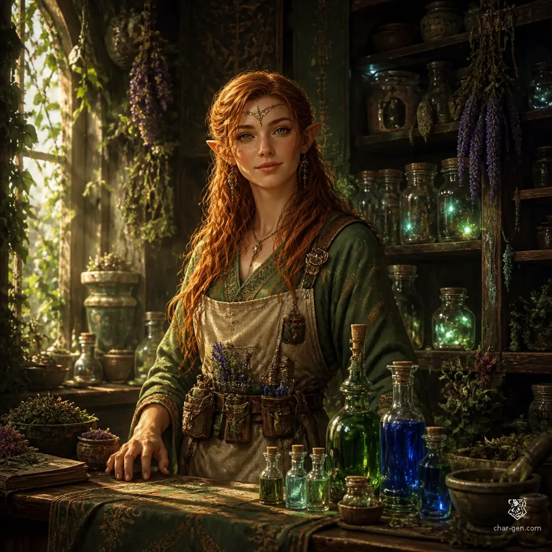 Ilyana Mossglow - AI-generated fantasy NPC