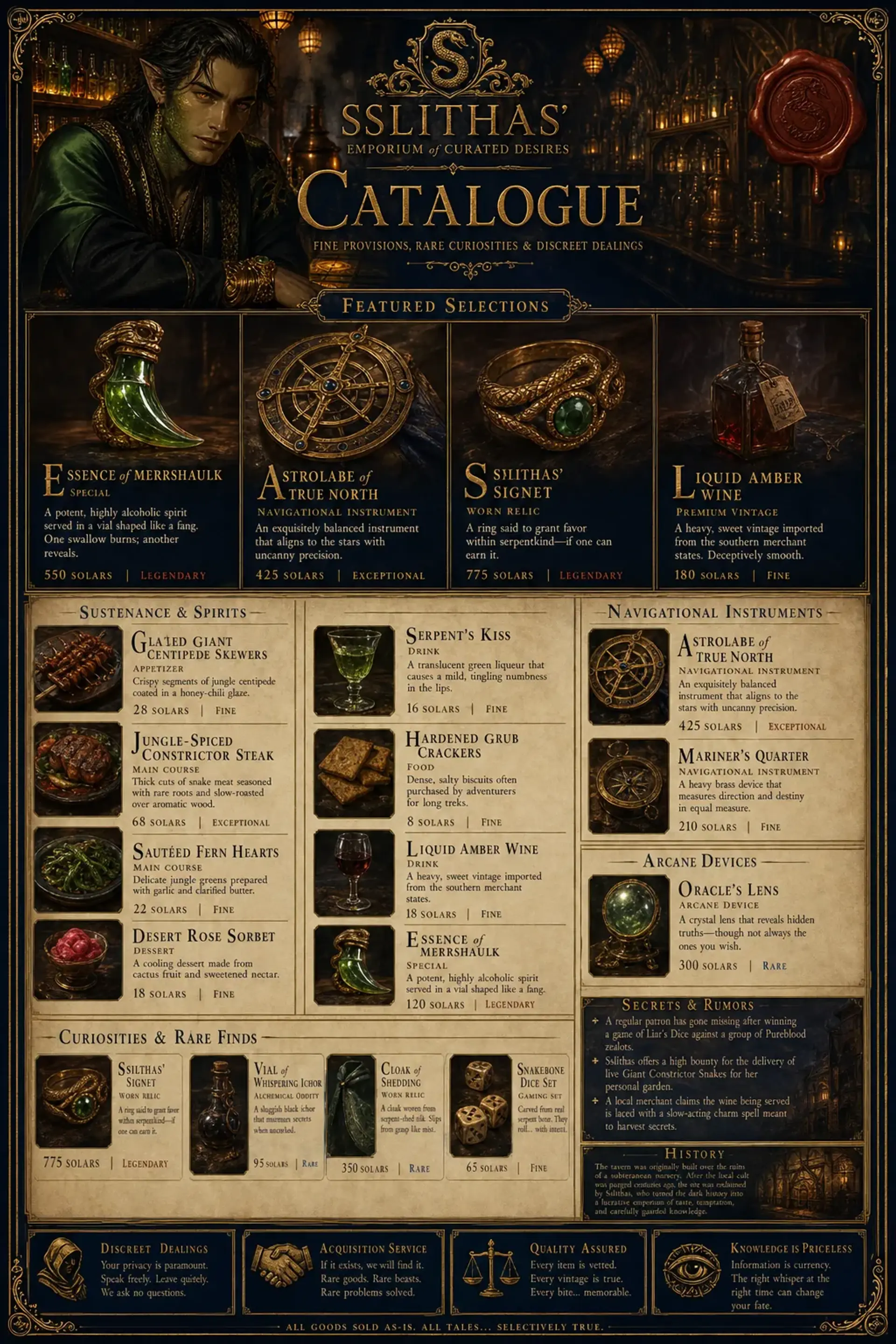Tavern Sheet