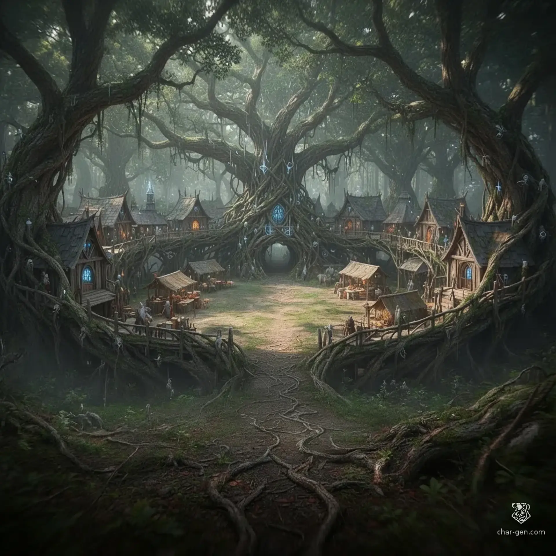 Sylithiel - AI-generated fantasy Settlement