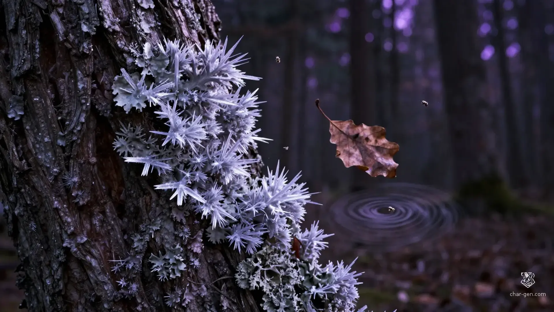 Glimmer-Stitch Lichen - AI-generated fantasy Hazard