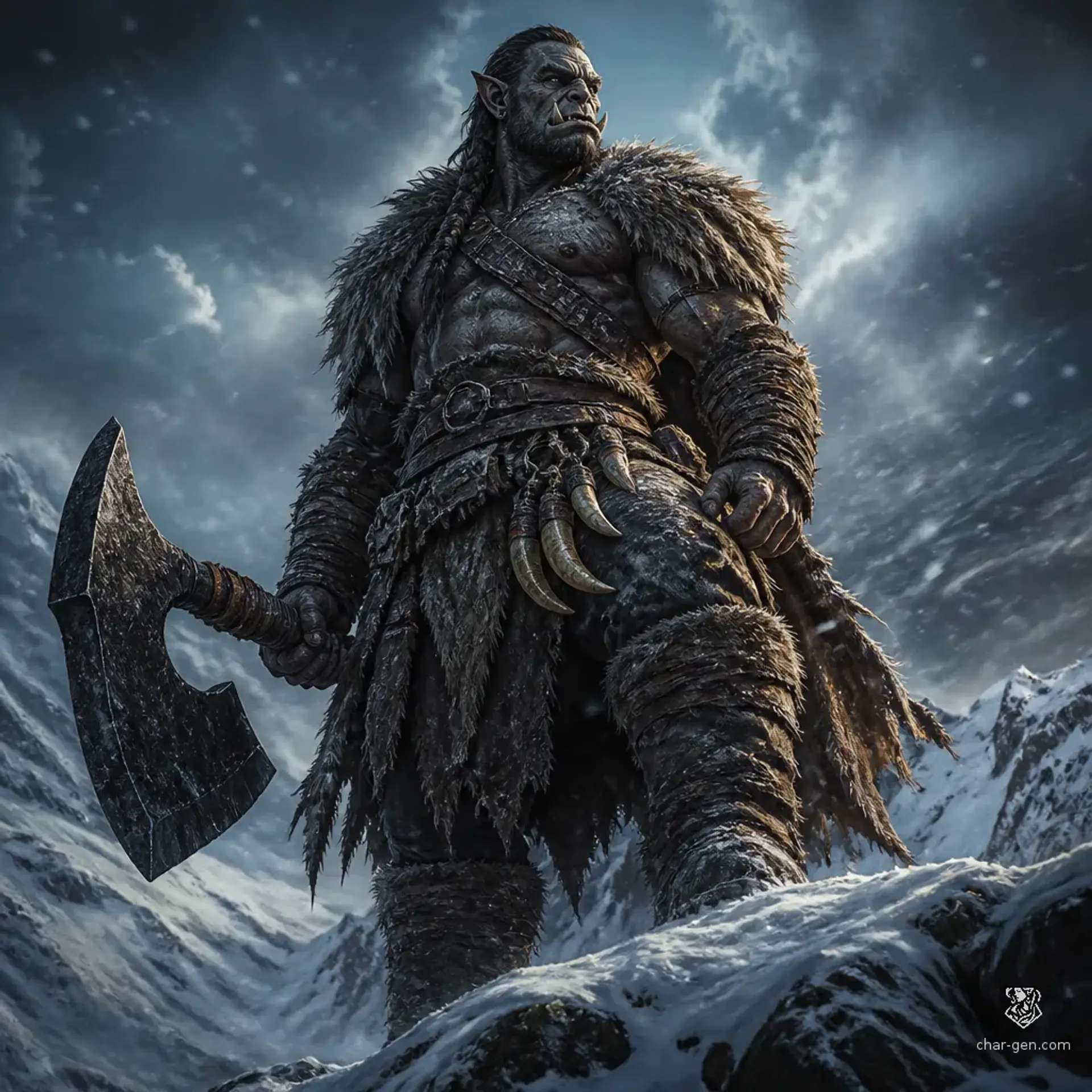 Korg Bone-Breaker - AI-generated fantasy Character