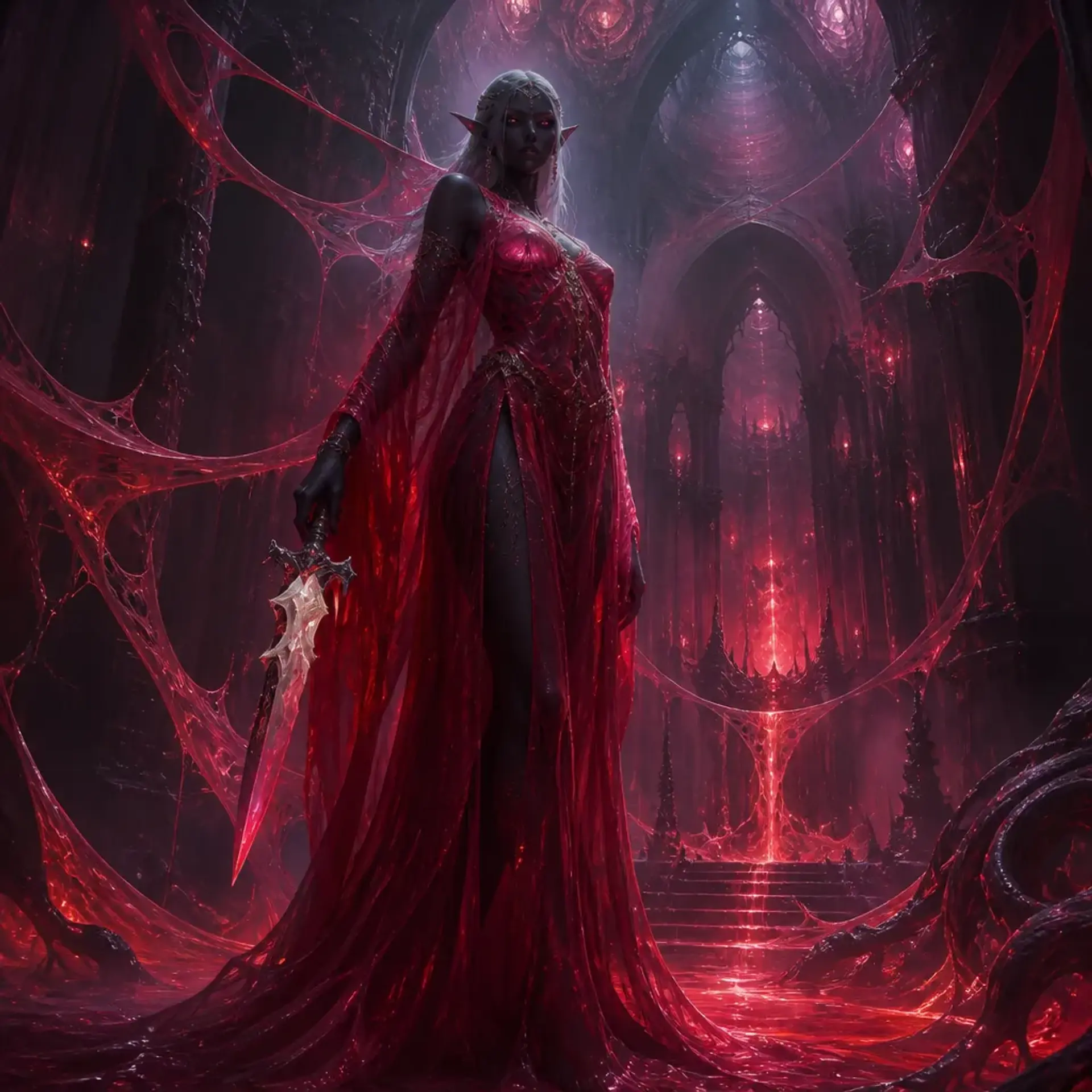 High Priestess Valthara - AI-generated fantasy Monster