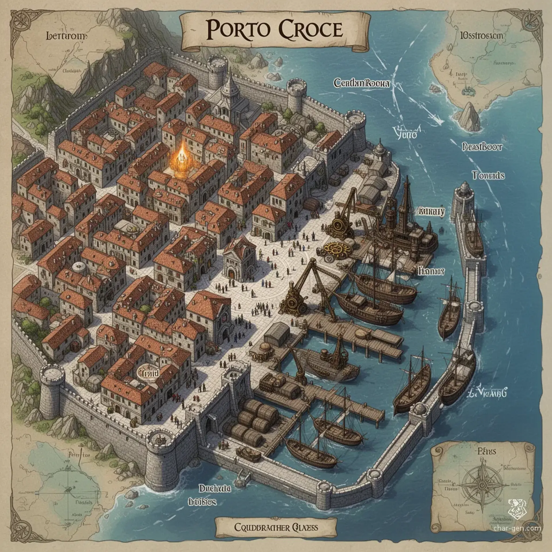 Porto Croce - AI-generated fantasy Settlement