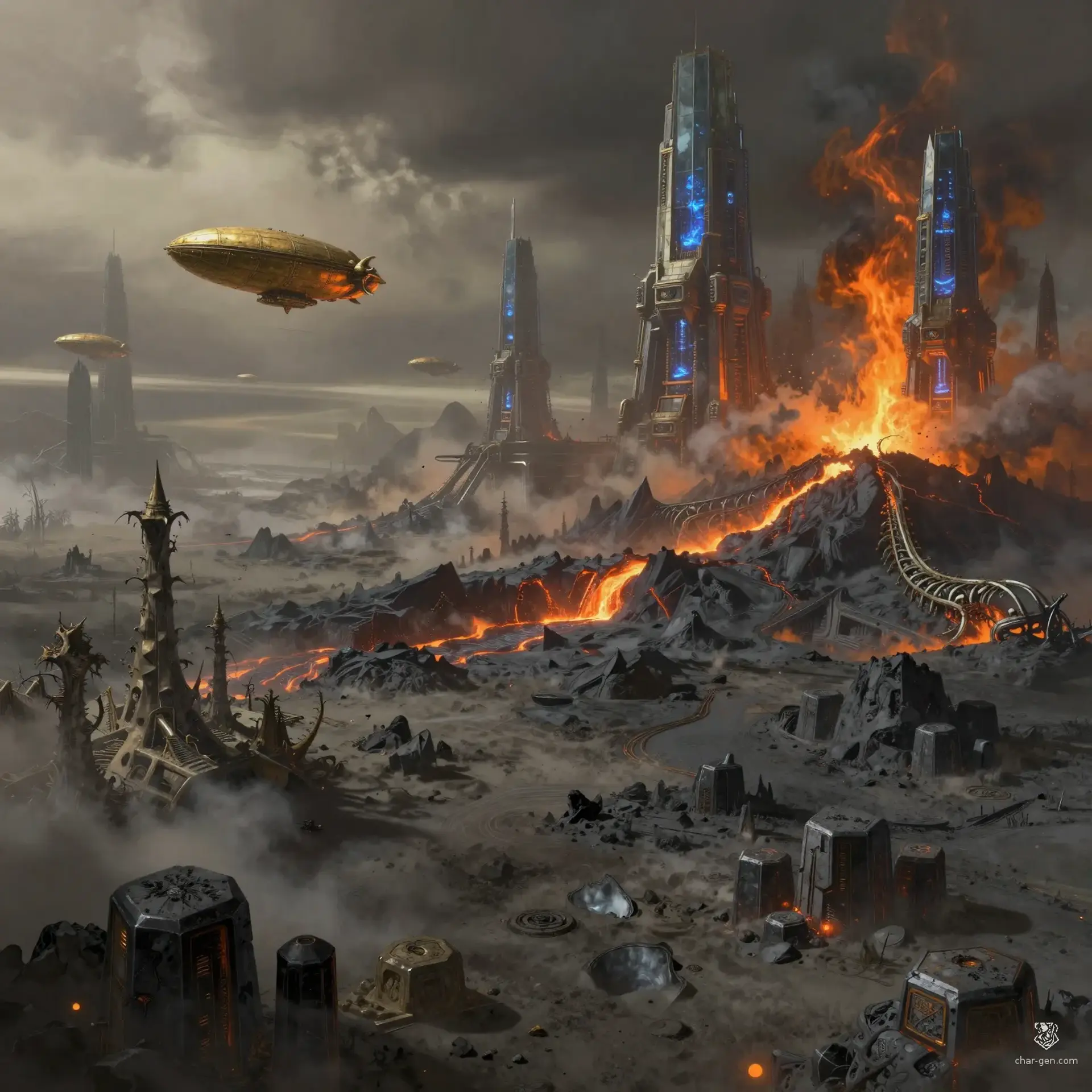 The Ash-Veil Sovereignties - AI-generated fantasy Region