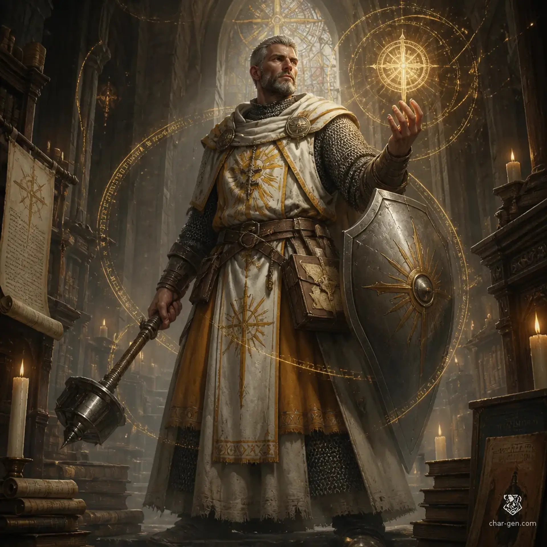 Bishop Alaraz - AI-generated fantasy Character