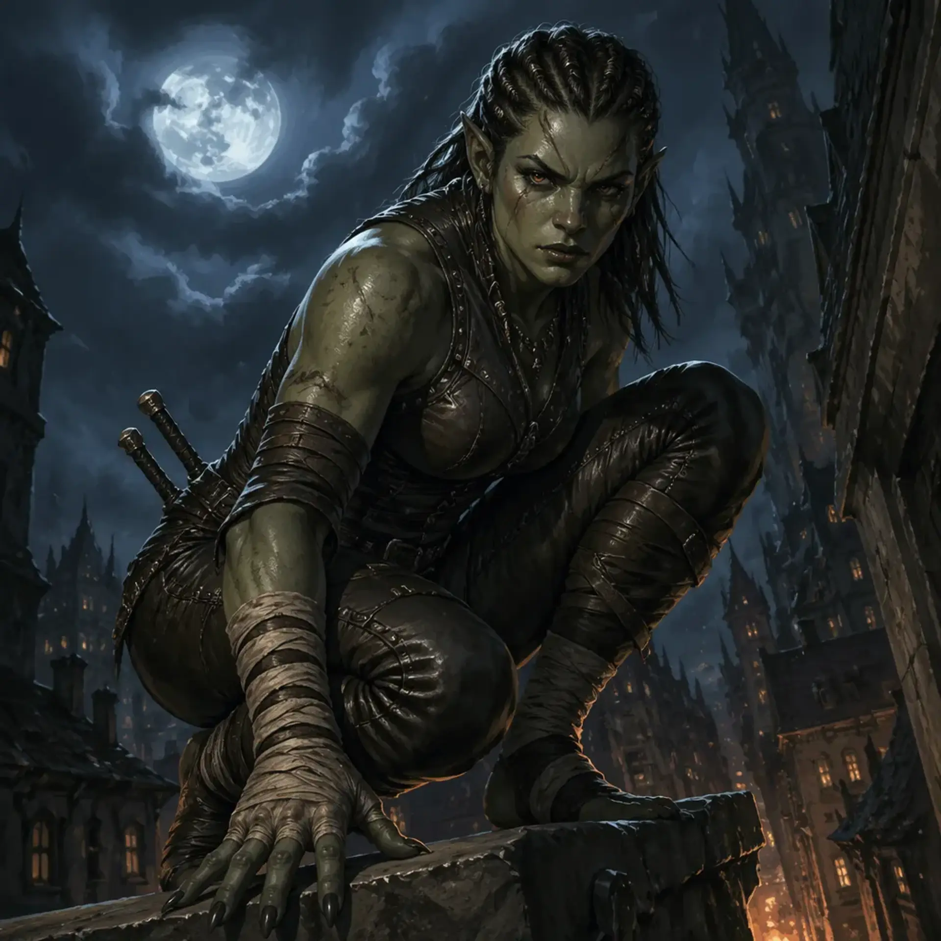 Maza of the Deep Alley - AI-generated fantasy Character