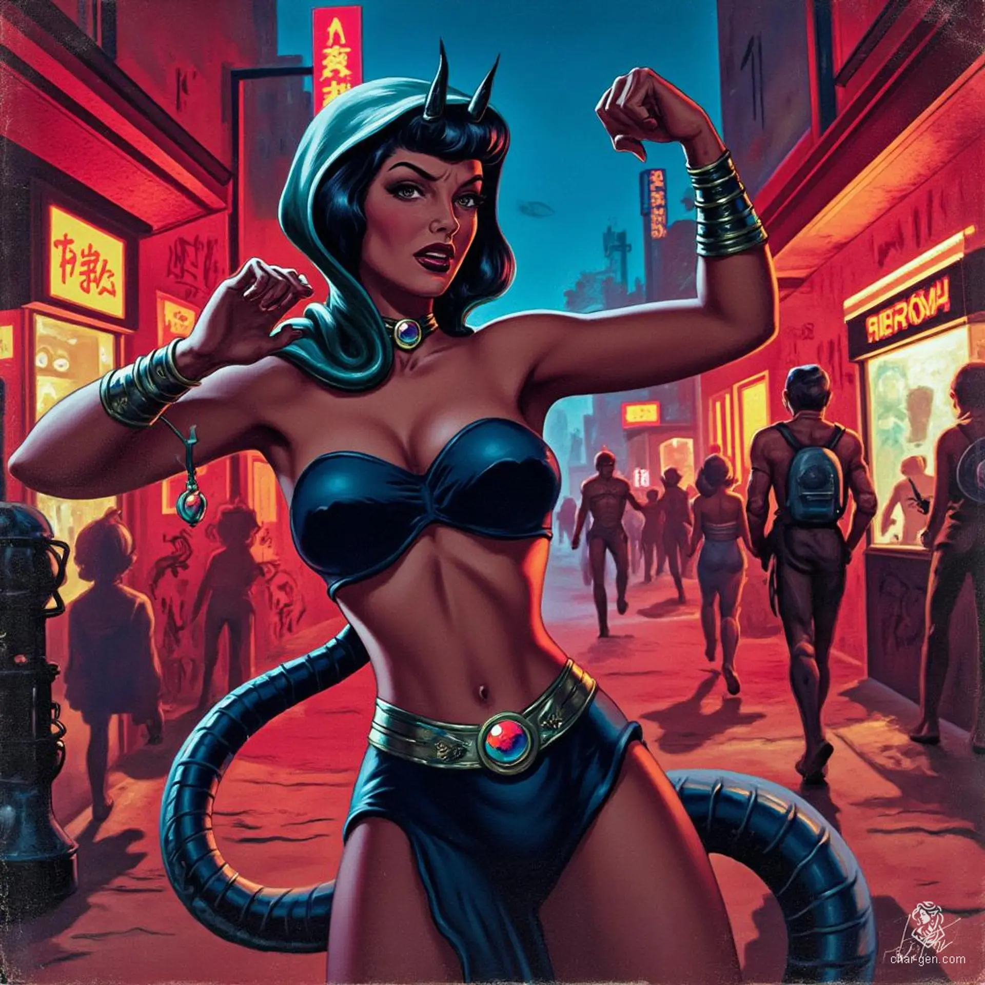 The Naga is a mesmerizing fantasy monster with a serpentine body and a humanoid torso topped by a hooded cobra head. Adorned with jewels, its graceful coils and hypnotic gaze create an aura of danger, poised to strike with lethal elegance against any intruder.