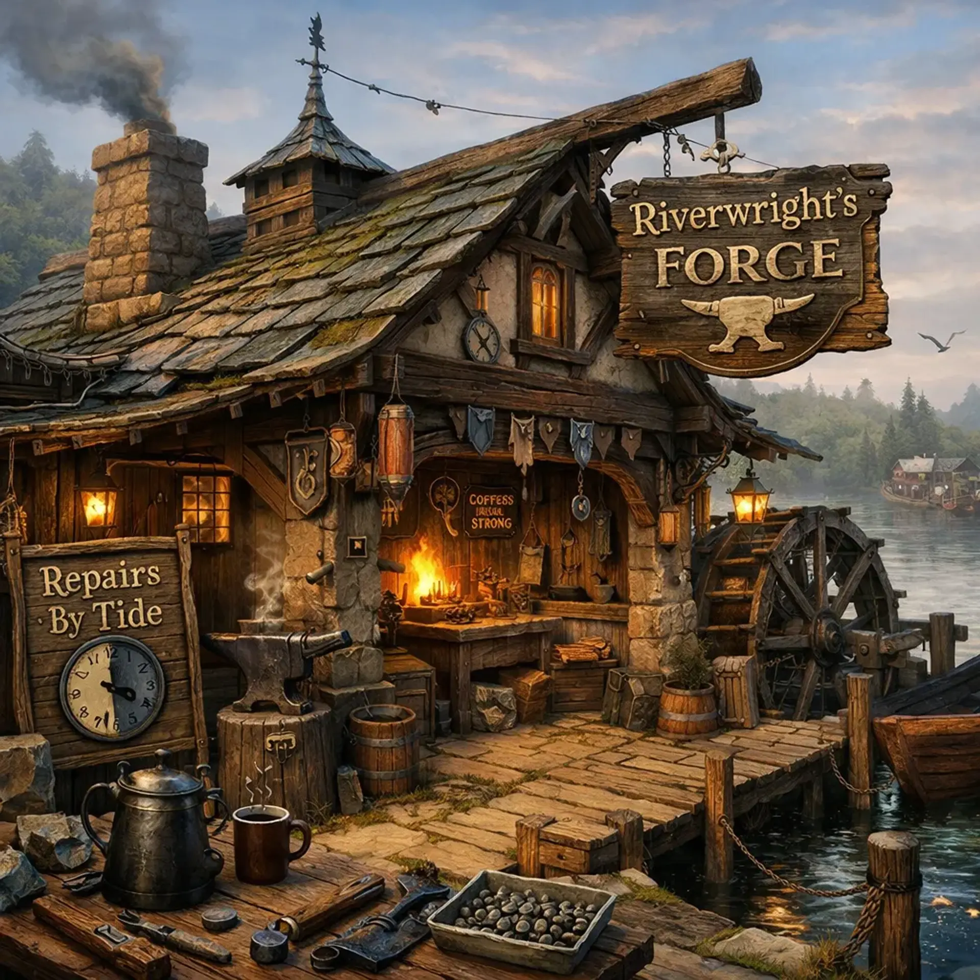 Riverwright's Forge - AI-generated fantasy Shop