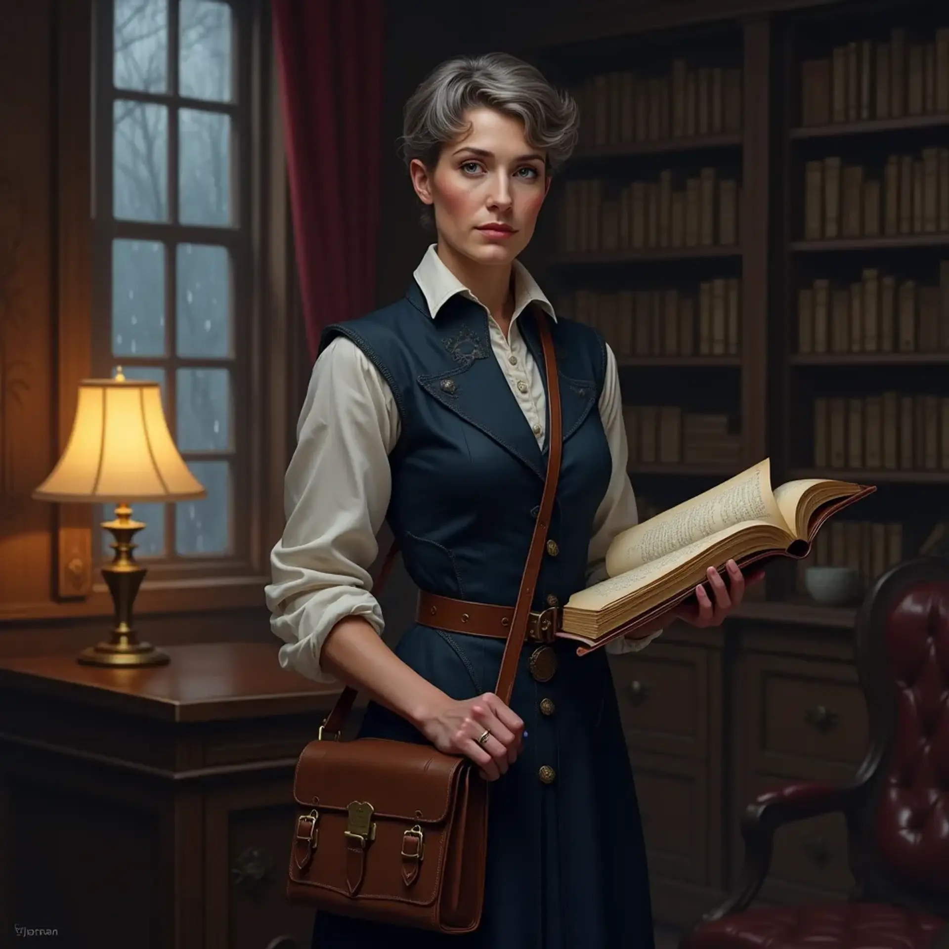 Magistrate Elowen Carron - AI-generated fantasy NPC