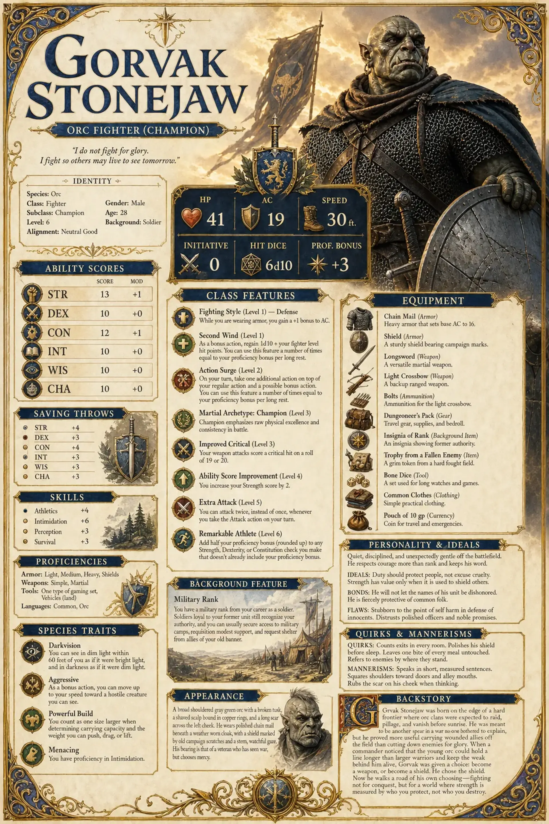 Character Sheet