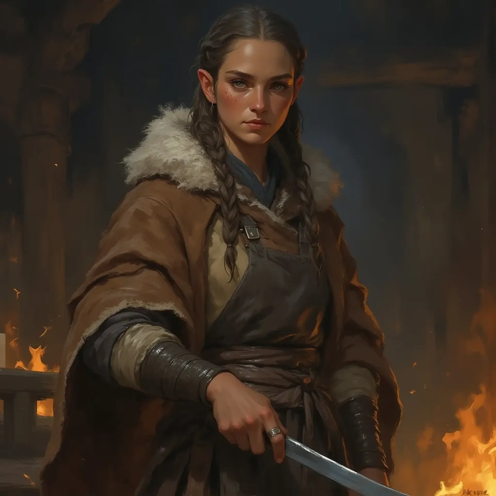 Sarra Icehand - AI-generated fantasy NPC