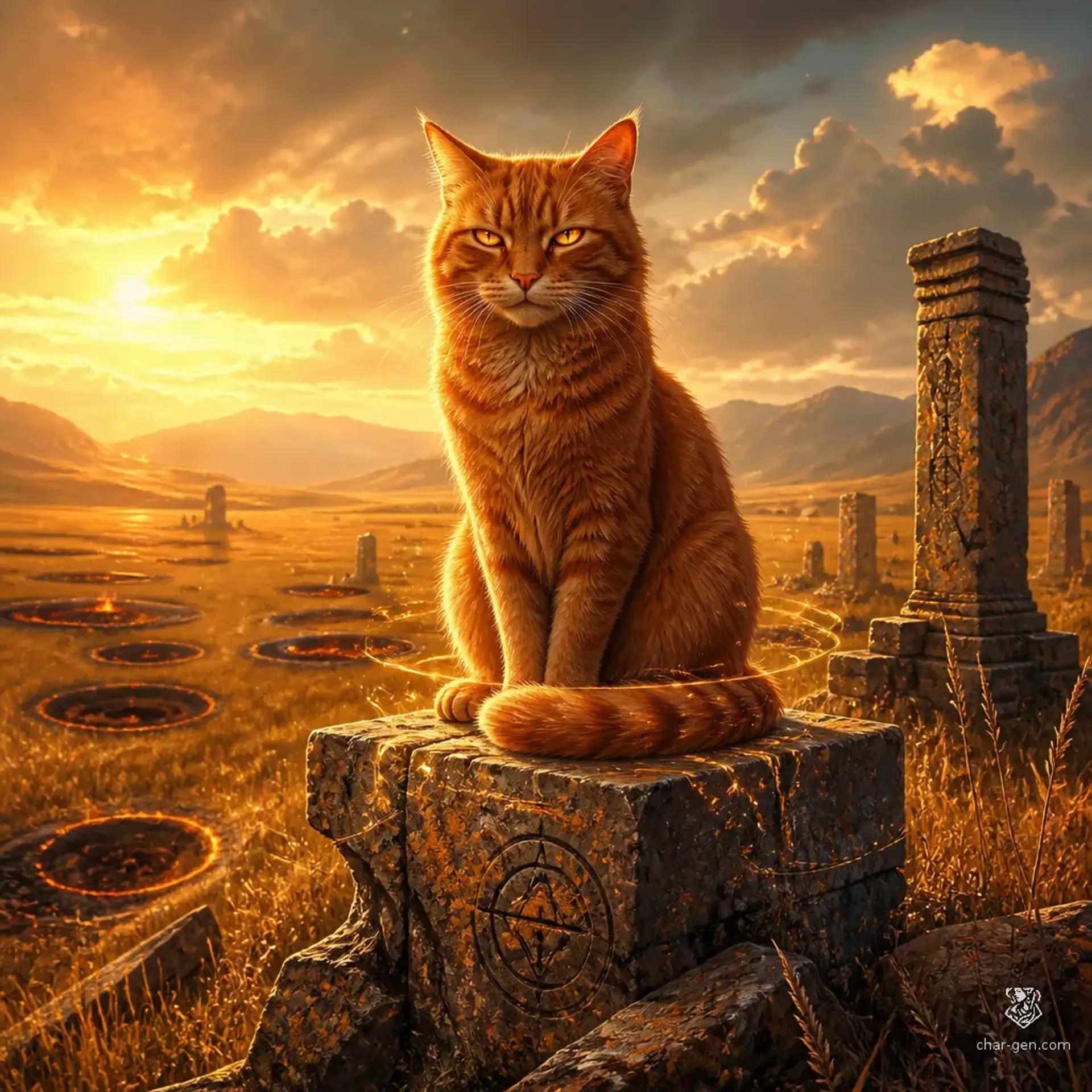 Sunlit Housecat - AI-generated fantasy Monster