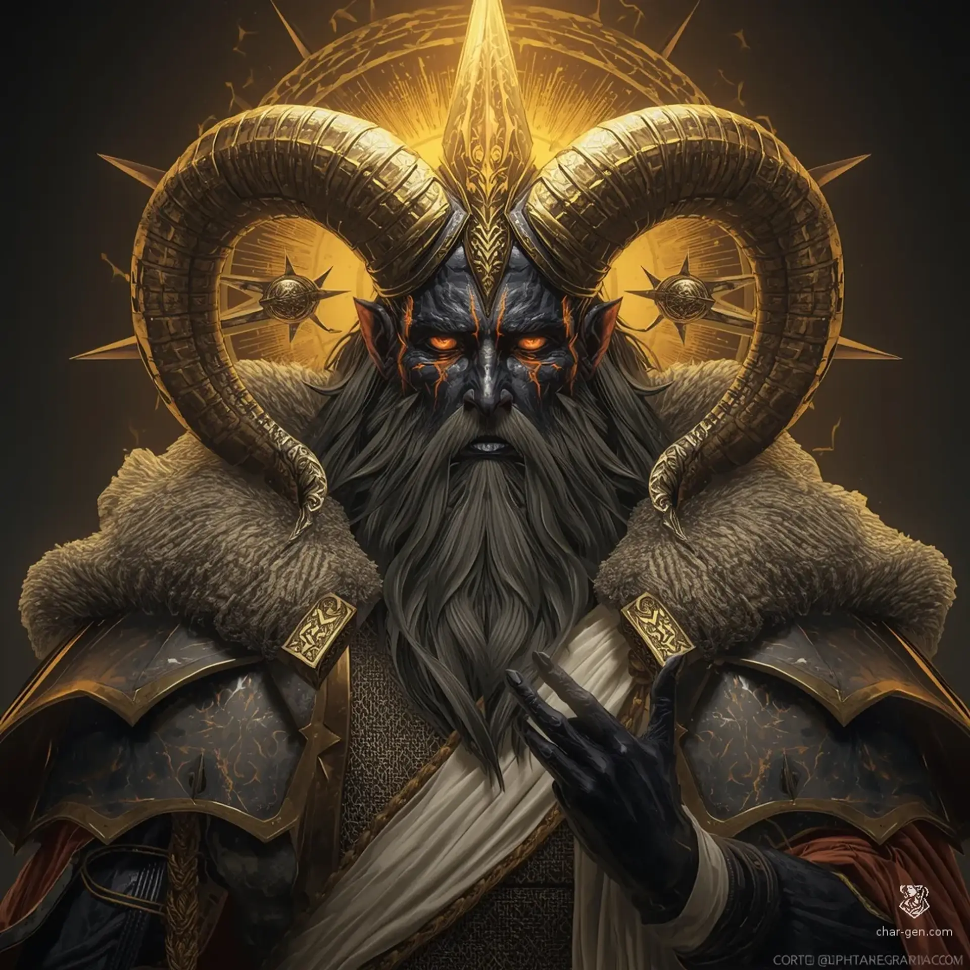 Xvarr-ul-Amon (The Vast Horn) - AI-generated fantasy NPC