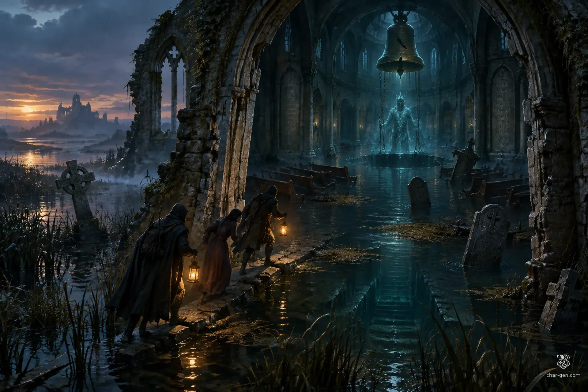 The Bell Beneath the Reeds - AI-generated fantasy Quest