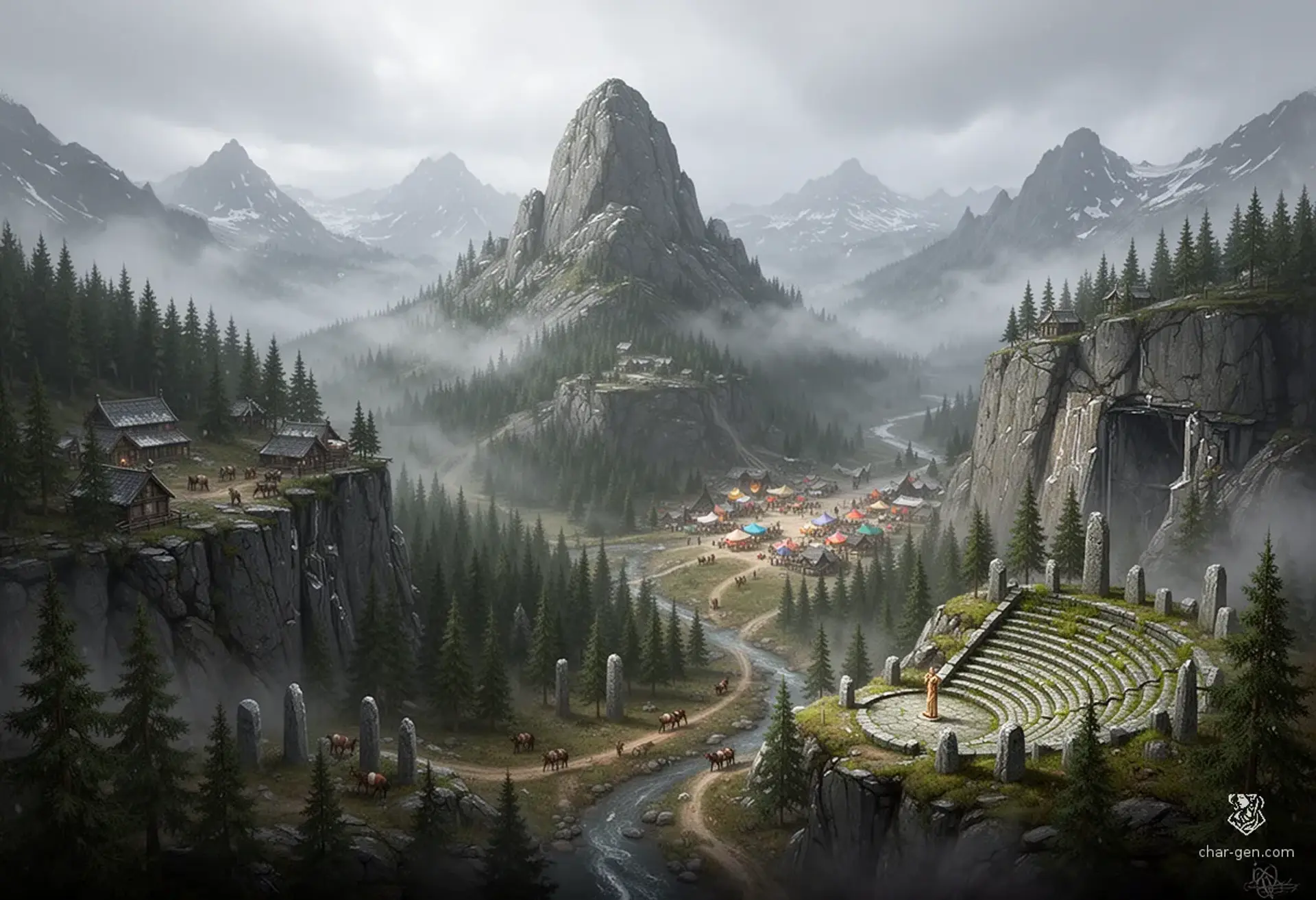 Bronsberget - AI-generated fantasy Region