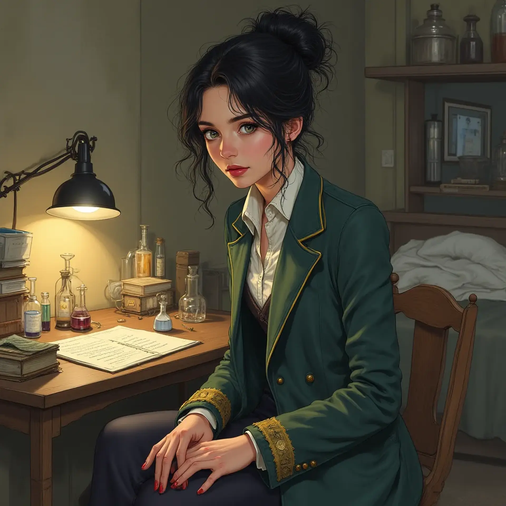 Elisse Rethon next door in regular room - AI-generated fantasy NPC