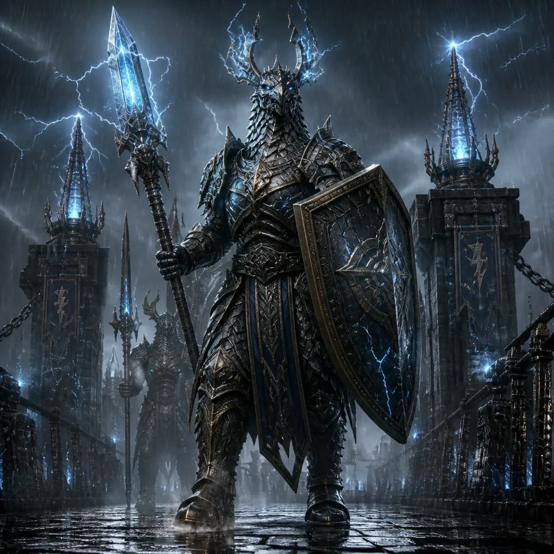 Kaerith Stormscale's Trial Warden - AI-generated fantasy Monster