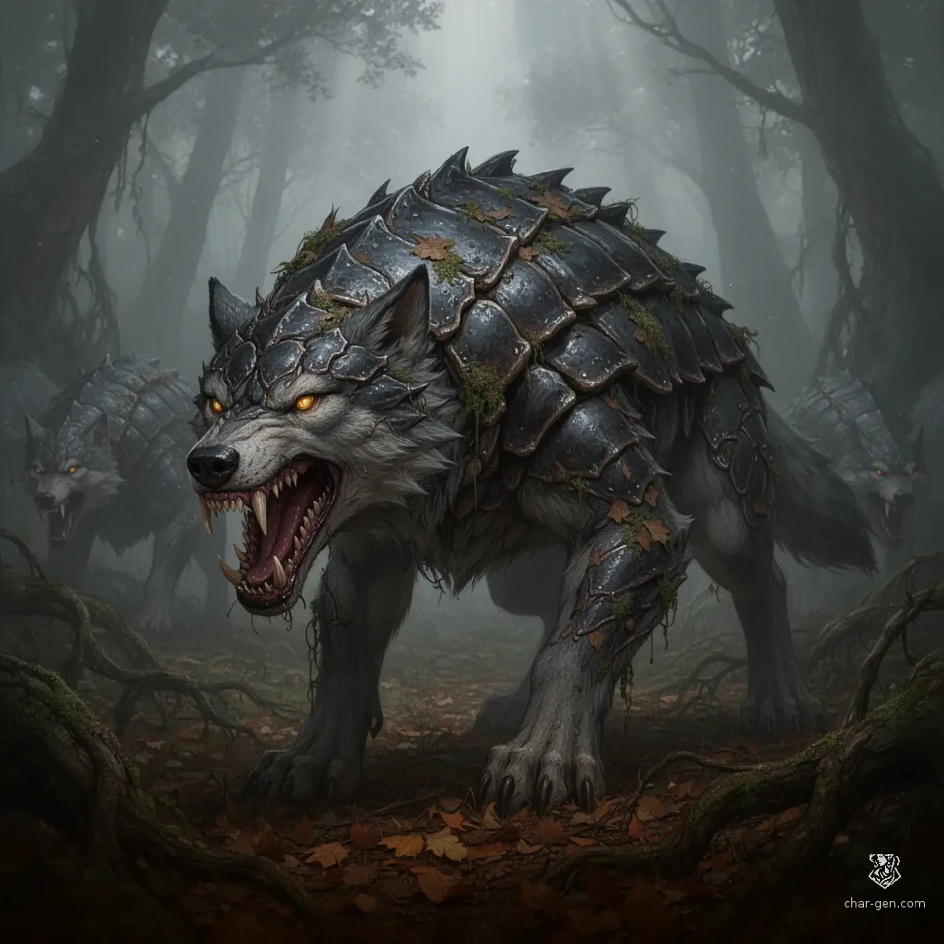 Carapace Wolf - AI-generated fantasy Monster