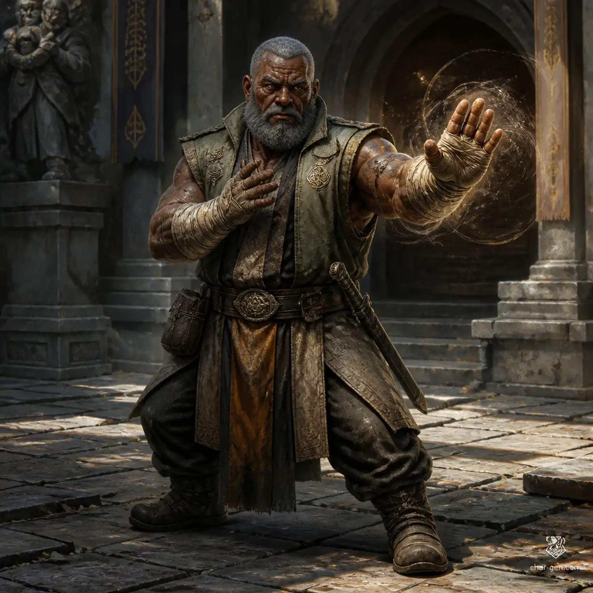Harbek Stonehall - AI-generated fantasy Character