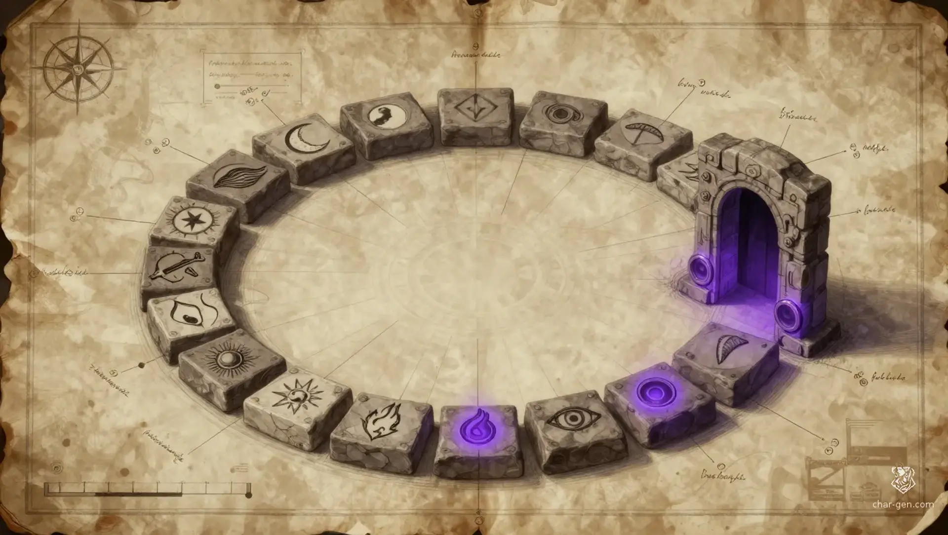 The Seven Steps of Dawn - AI-generated fantasy Puzzle