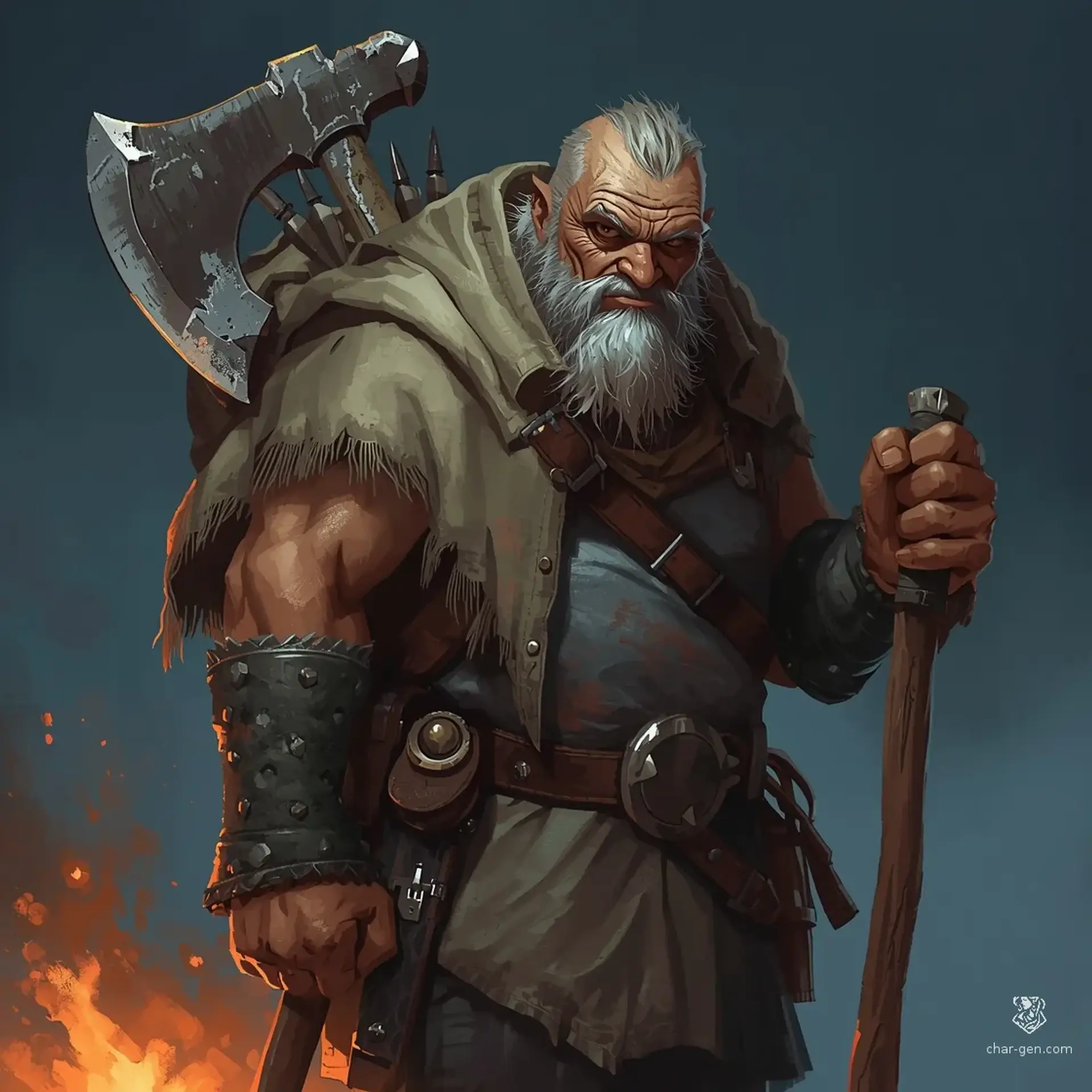 Arthur Old Dog Halloway - AI-generated fantasy Character