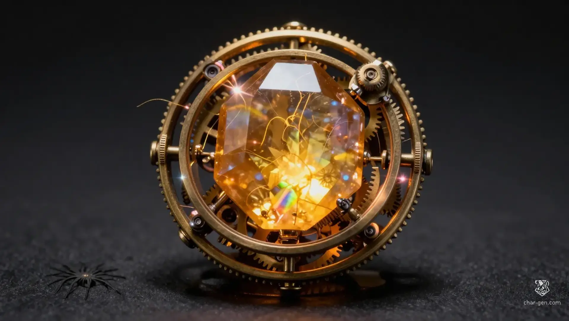 Ocular of the Gilded Gossamer - AI-generated fantasy Magic Item