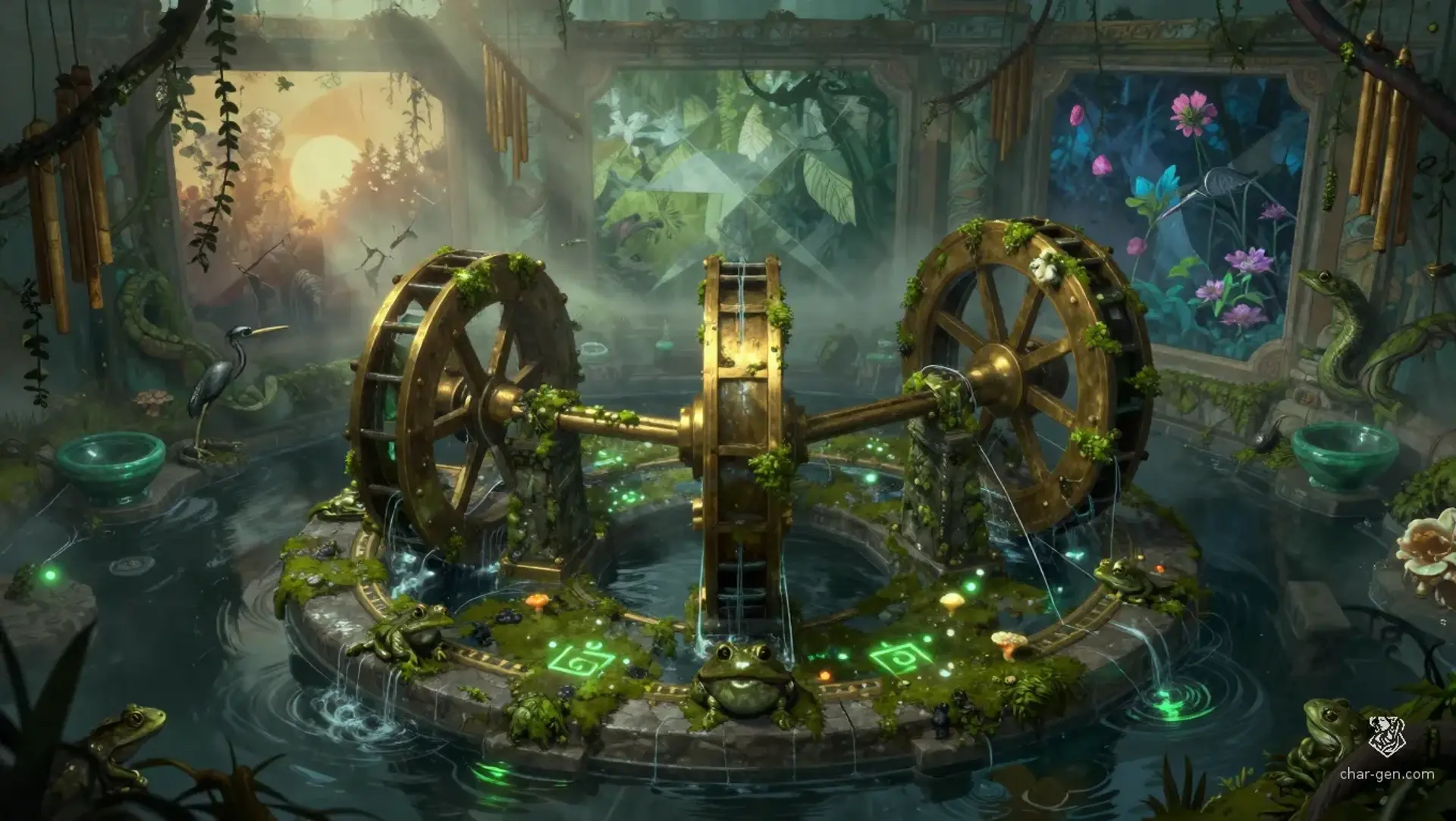 The Threefold Sluice of Nhal-Tu - AI-generated fantasy Puzzle