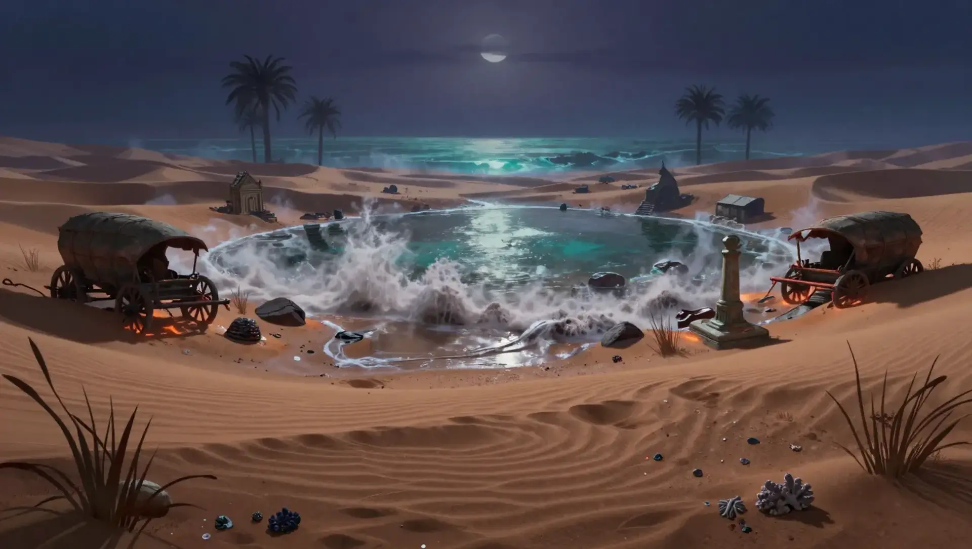 Tides of the Fallen: When Desert Meets Depth - AI-generated fantasy Quest