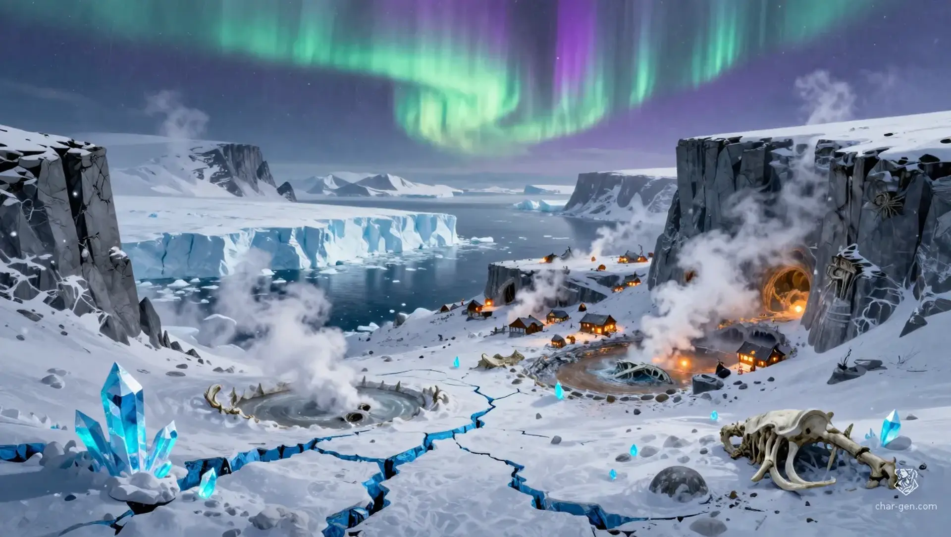 The Frozen Marches - AI-generated fantasy Region