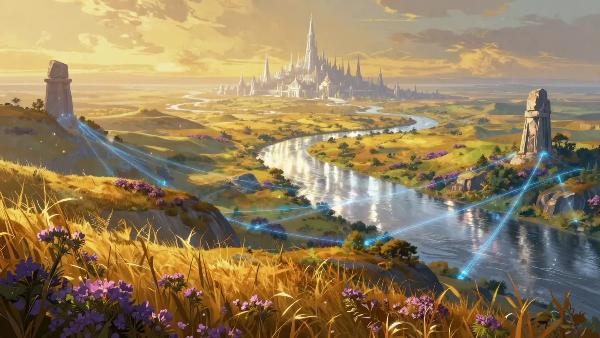 The Argent Basin - AI-generated fantasy Region